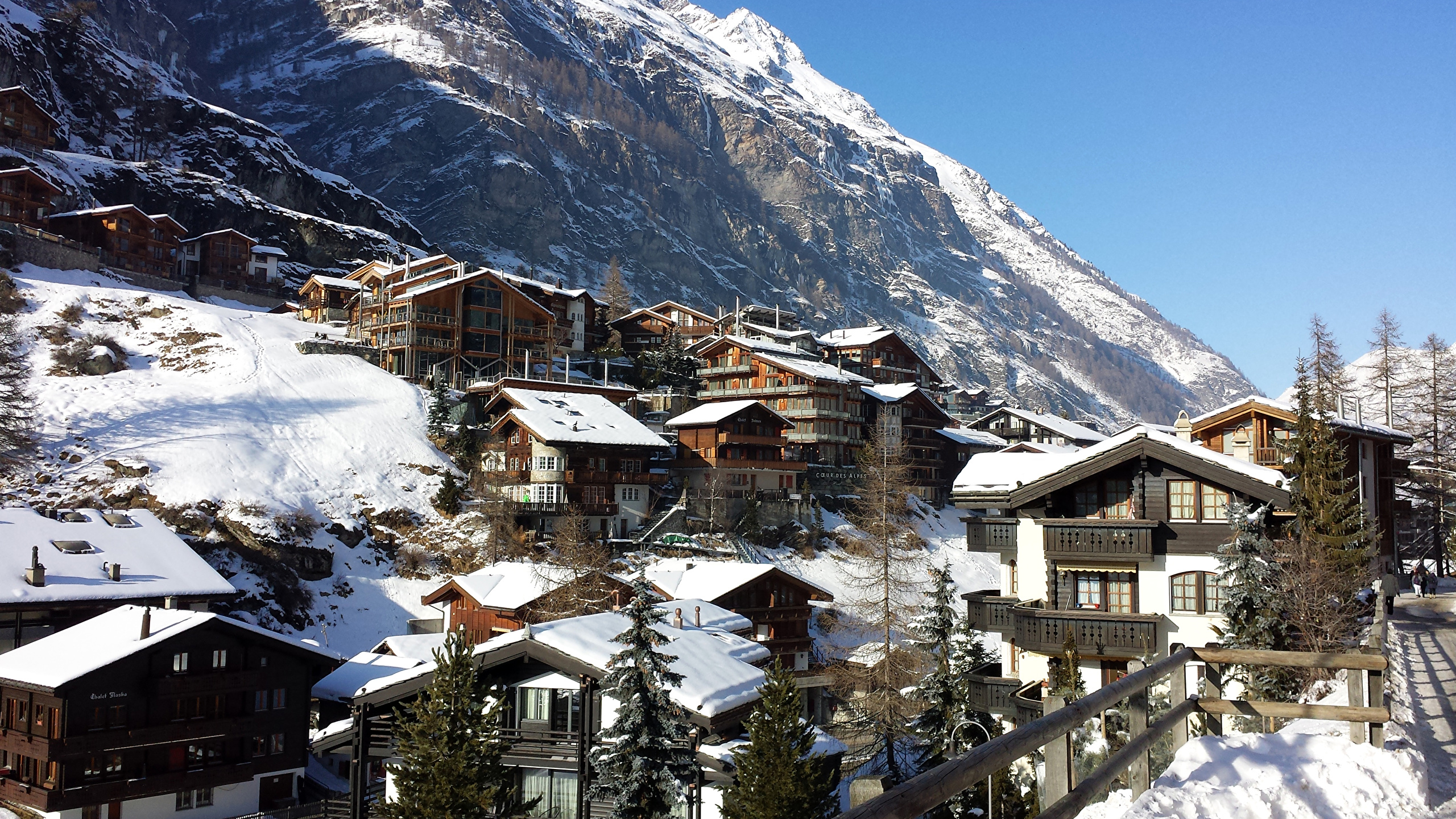 Fondos De Pantalla 2560x1440 Suiza Casa Montañas Invierno Zermatt Swiss