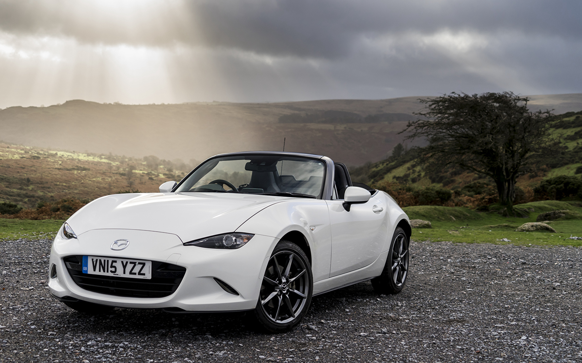 Picture Mazda MX-5 Cabriolet White auto 1920x1200