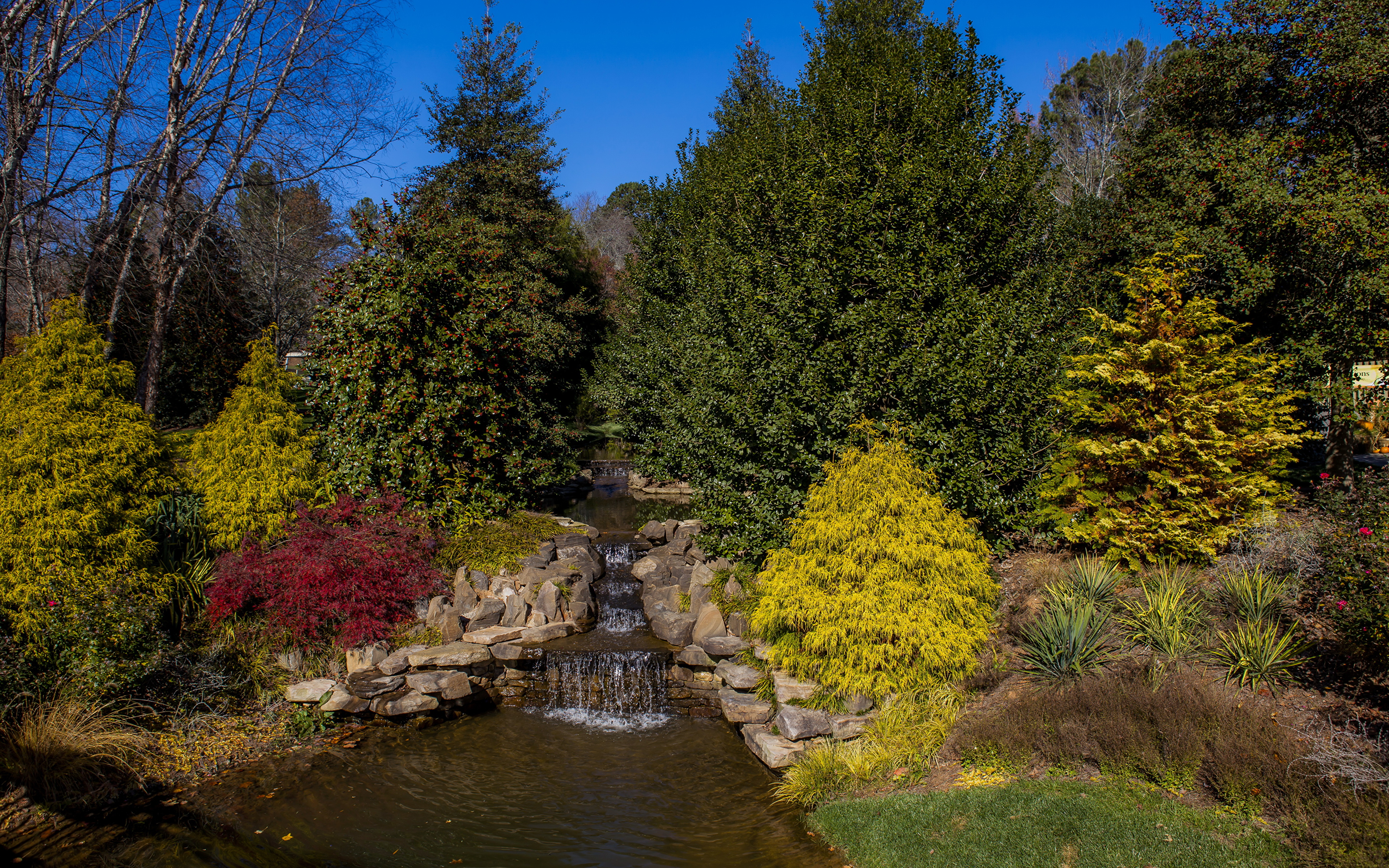 Bilder Usa Gibbs Gardens Natur Wasserfall Garten Stein 3840x2400