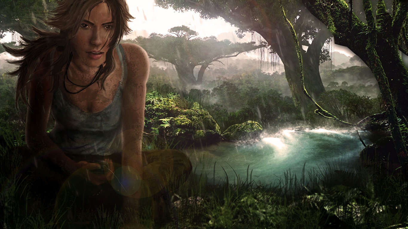 Photos Tomb Raider Tomb Raider 2013 Lara Croft Girls Nature 1366x768