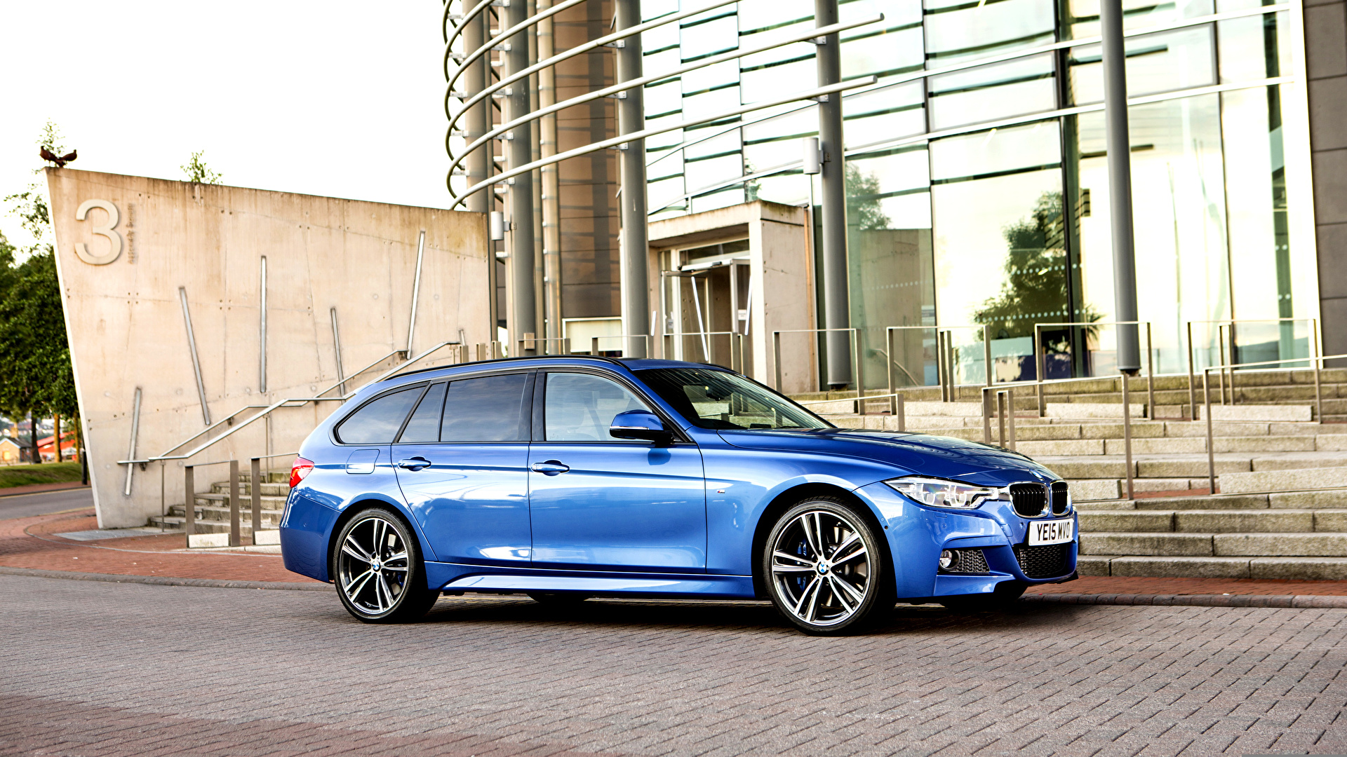 Image BMW Estate car F31 2015 Touring Sport Blue Side 1920x1080