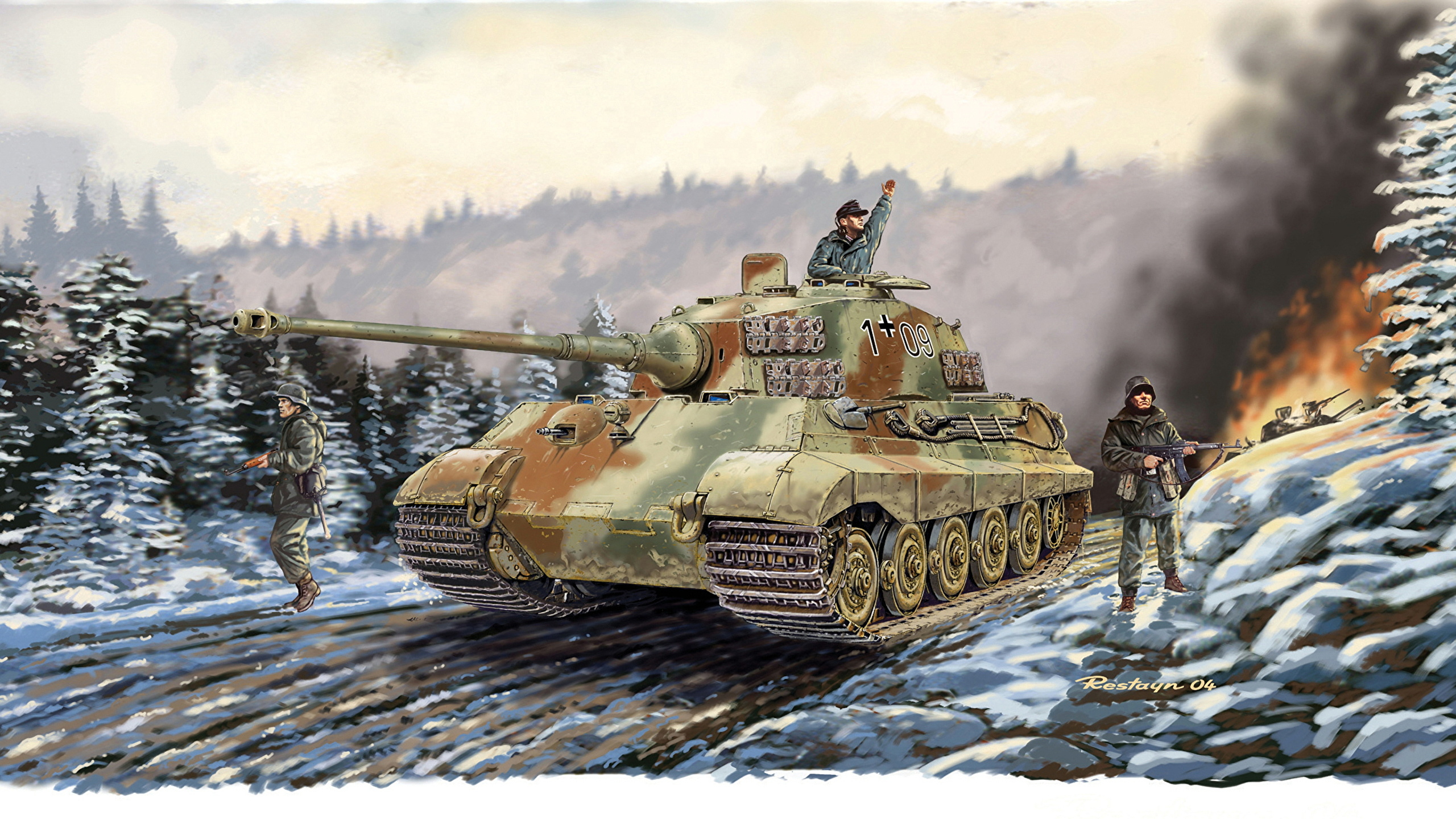 Год тигра немецкий танк. Тигр 2 в Арденнах 1944. Королевский тигр Арденны. Танки Королевский тигр 1944. Тигр танк в Арденнах.