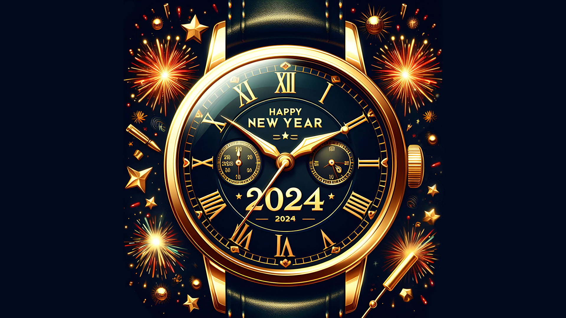 Image 2024 Christmas English Clock Word Lettering Clock 1920x1080