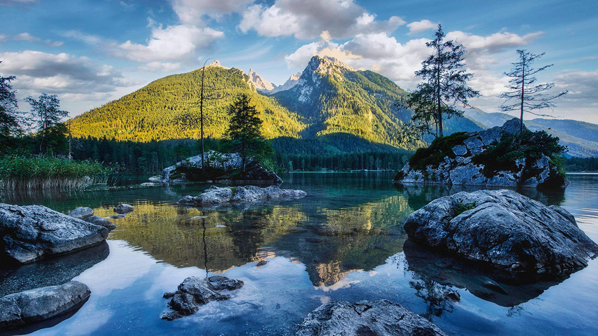 Обои для рабочего стола альп Германия Hintersee Горы 1920x1080