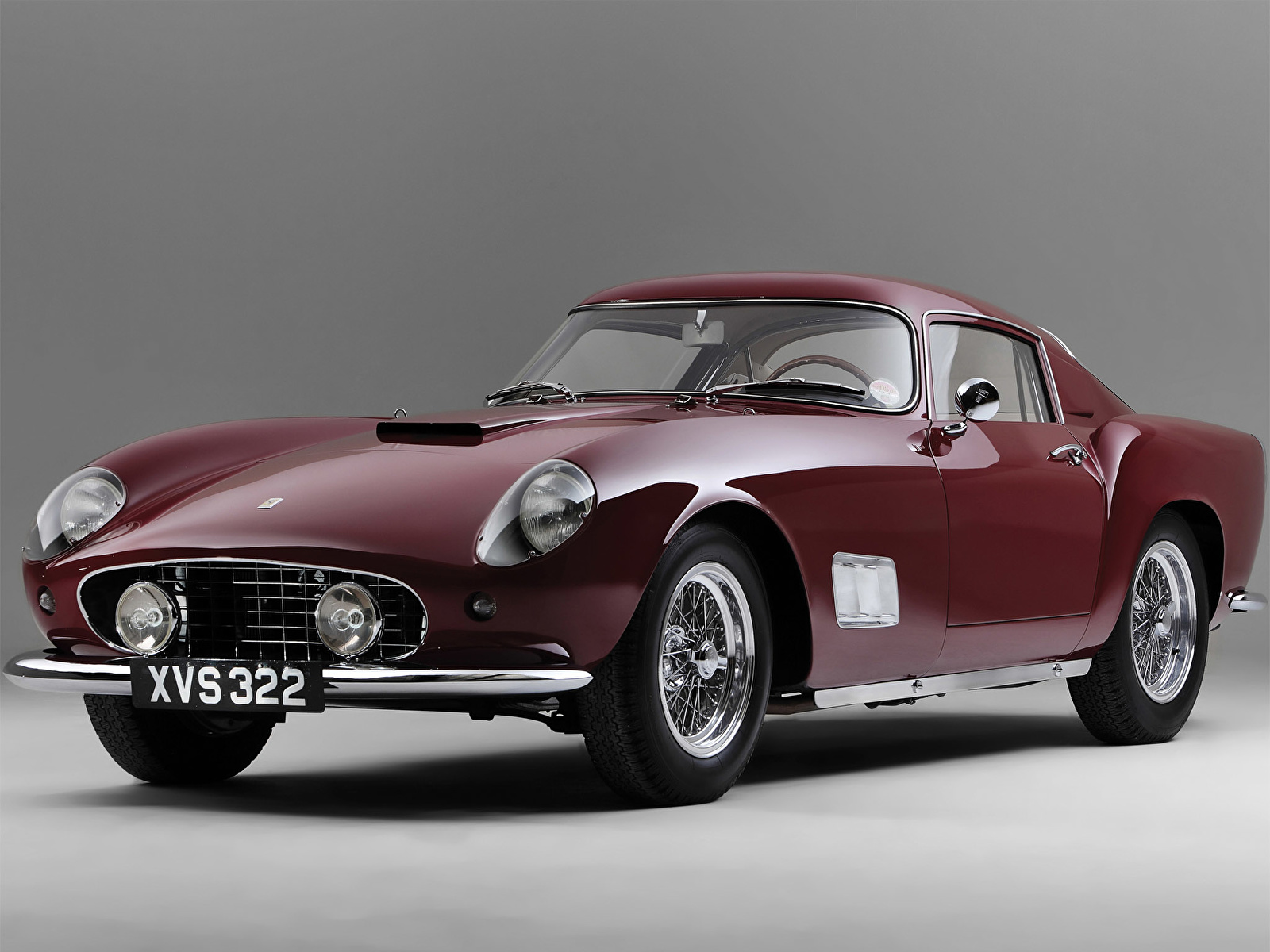 Картинка Ferrari 250 GT вишневый цвет Автомобили 1600x1200