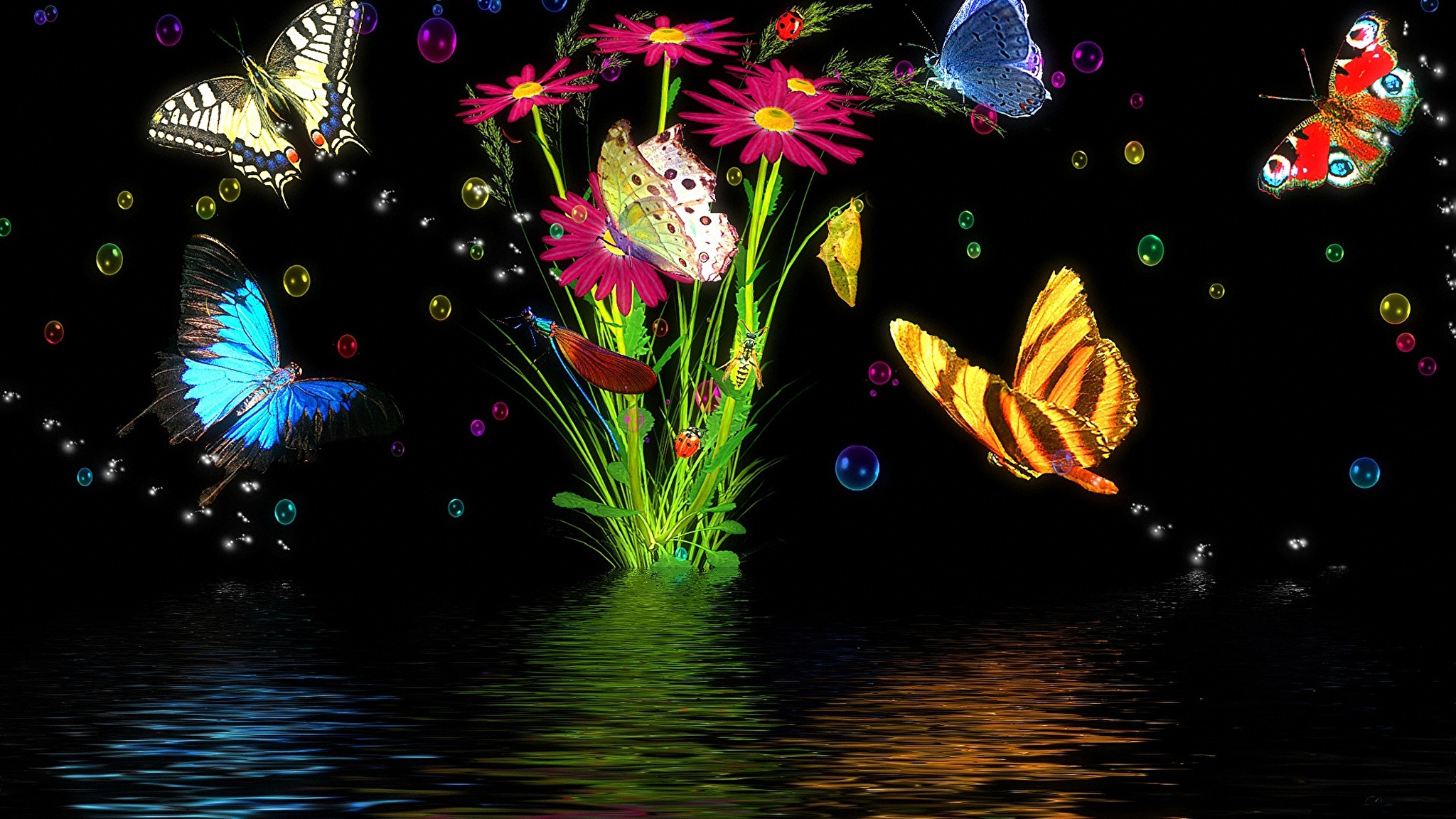Анимация живых обоев. Сверкающие бабочки. Заставка бабочки. Обои с бабочками. Бабочка блестящая.