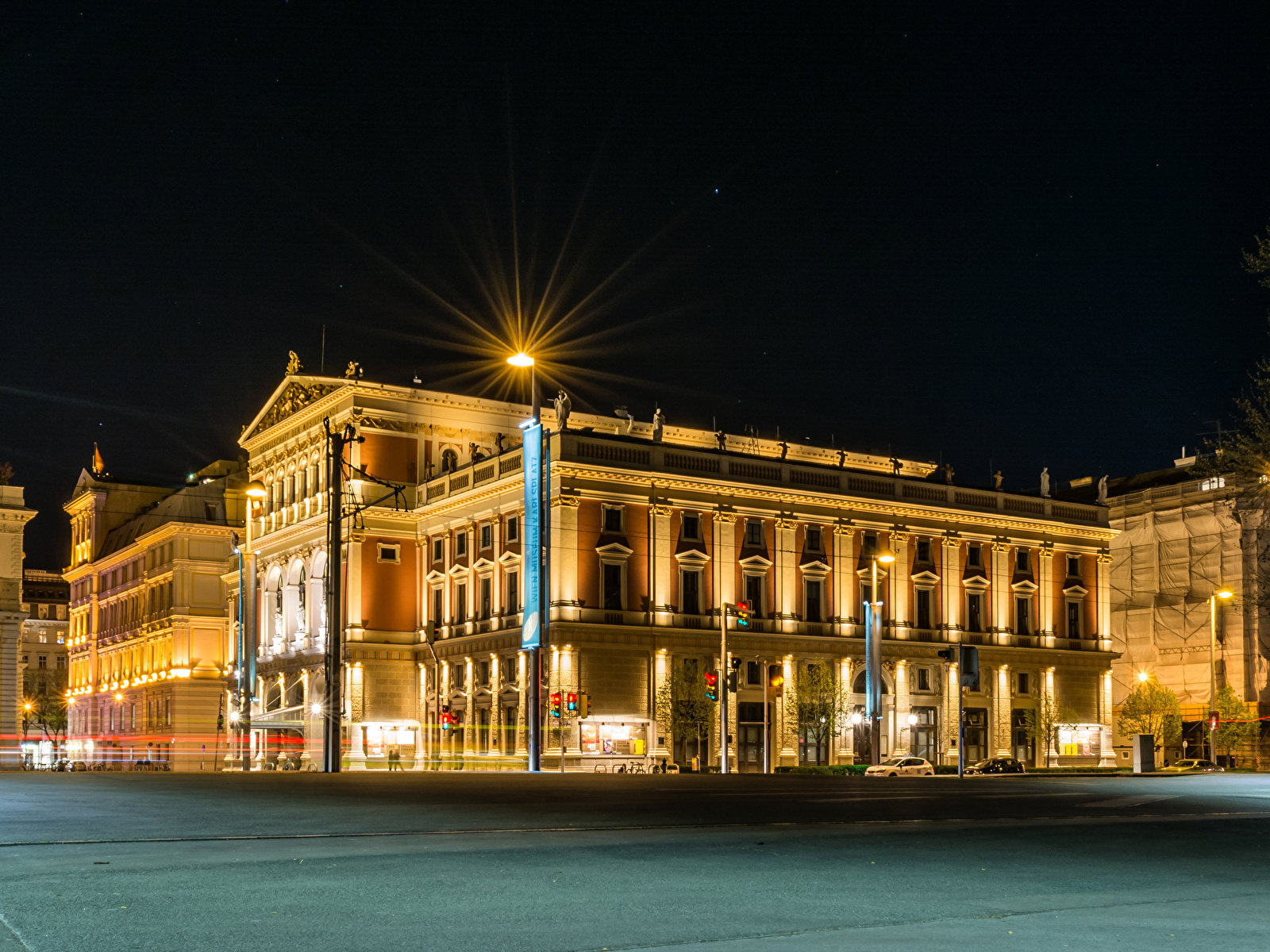 Photos Vienna Austria night time Houses Cities 1600x1200