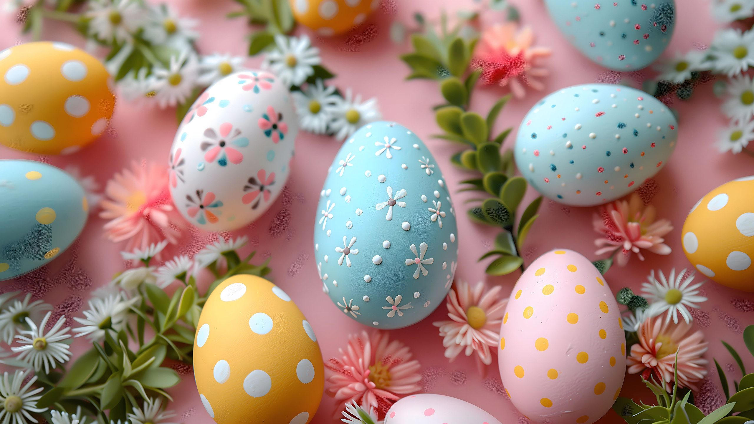 Photo Easter Multicolor egg Food 2560x1440