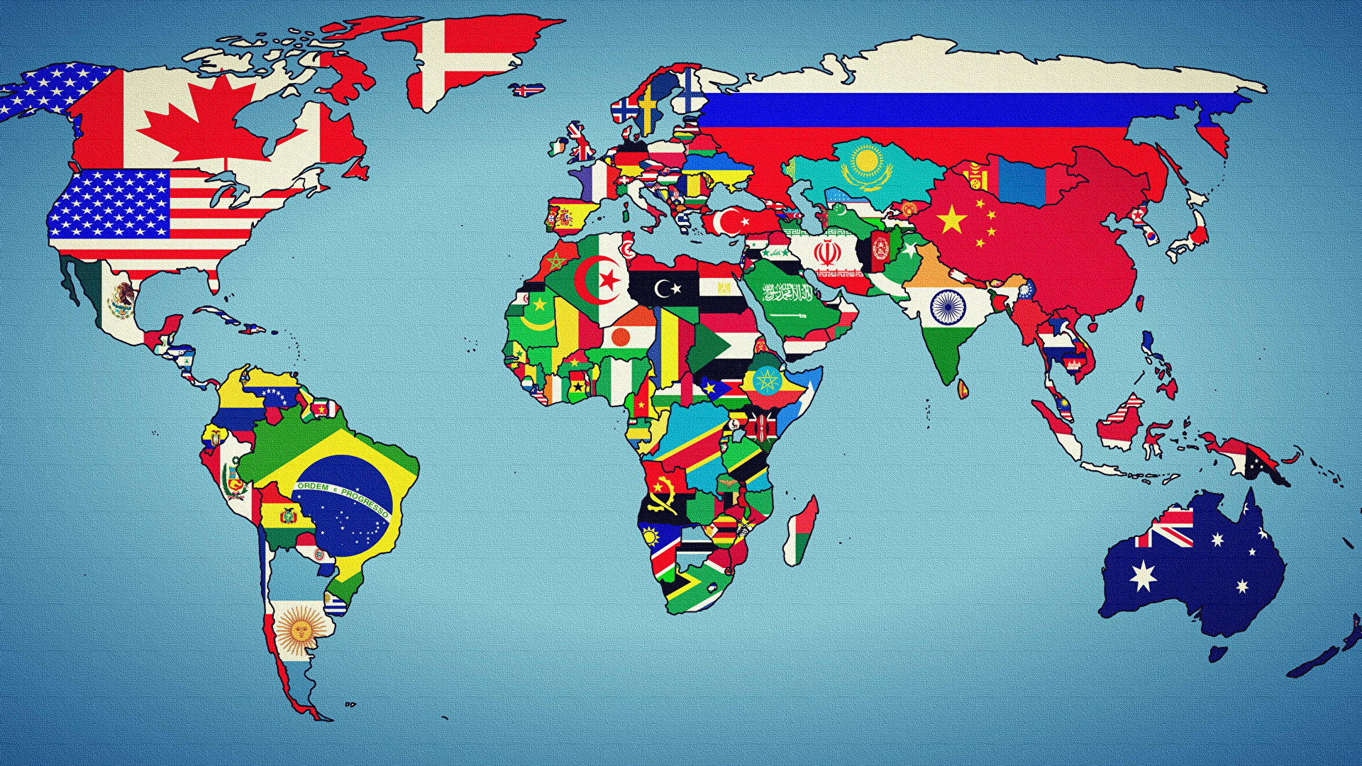 World Map With Flag Sizes
