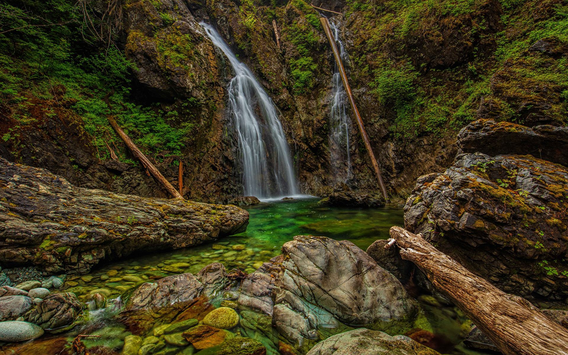 Pictures Vancouver Canada Nahmint Wilderness HDR Crag 1920x1200