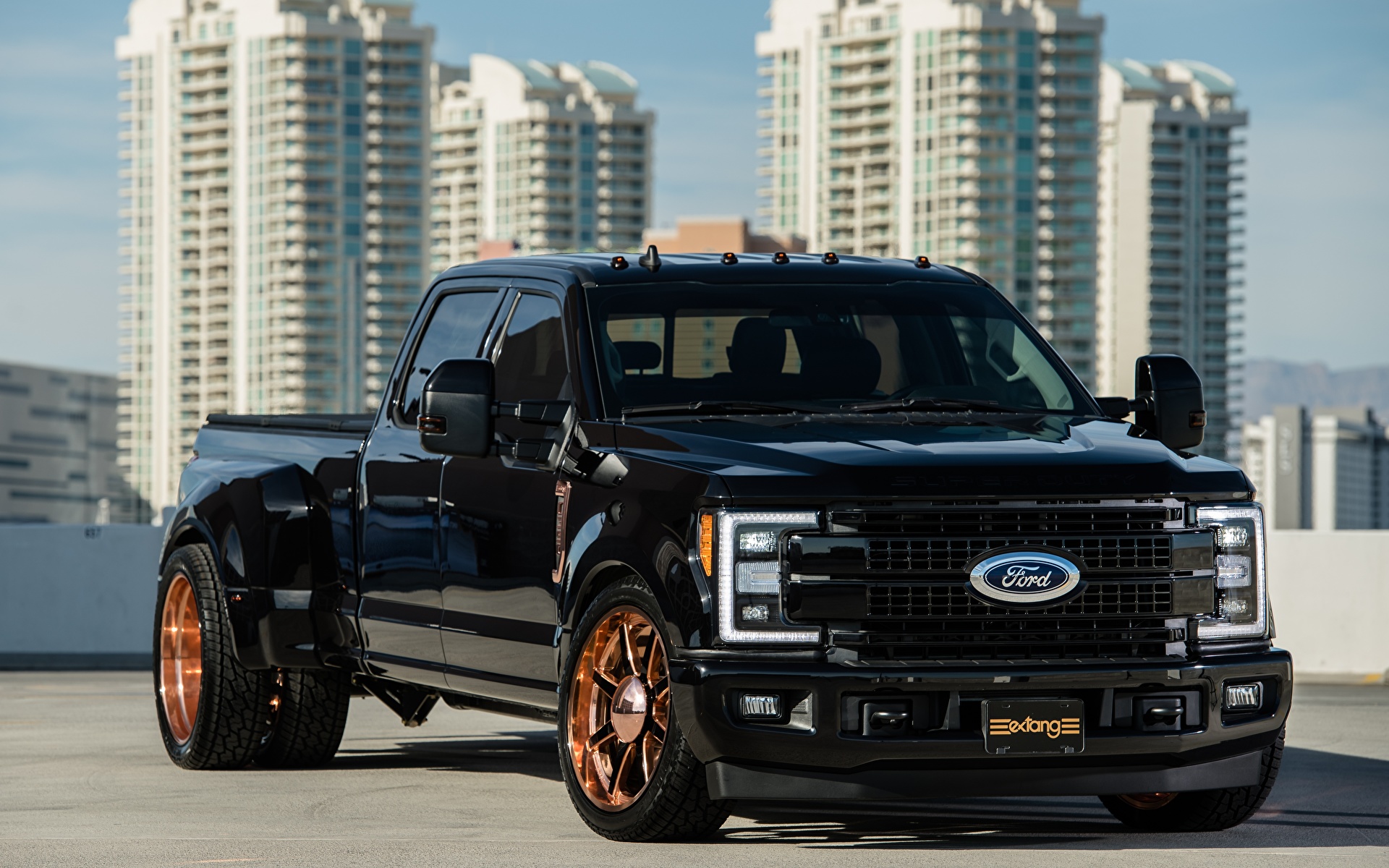 Фотографии Ford F-350, Super Duty, 2014 Пикап кузов черные 1920x1200