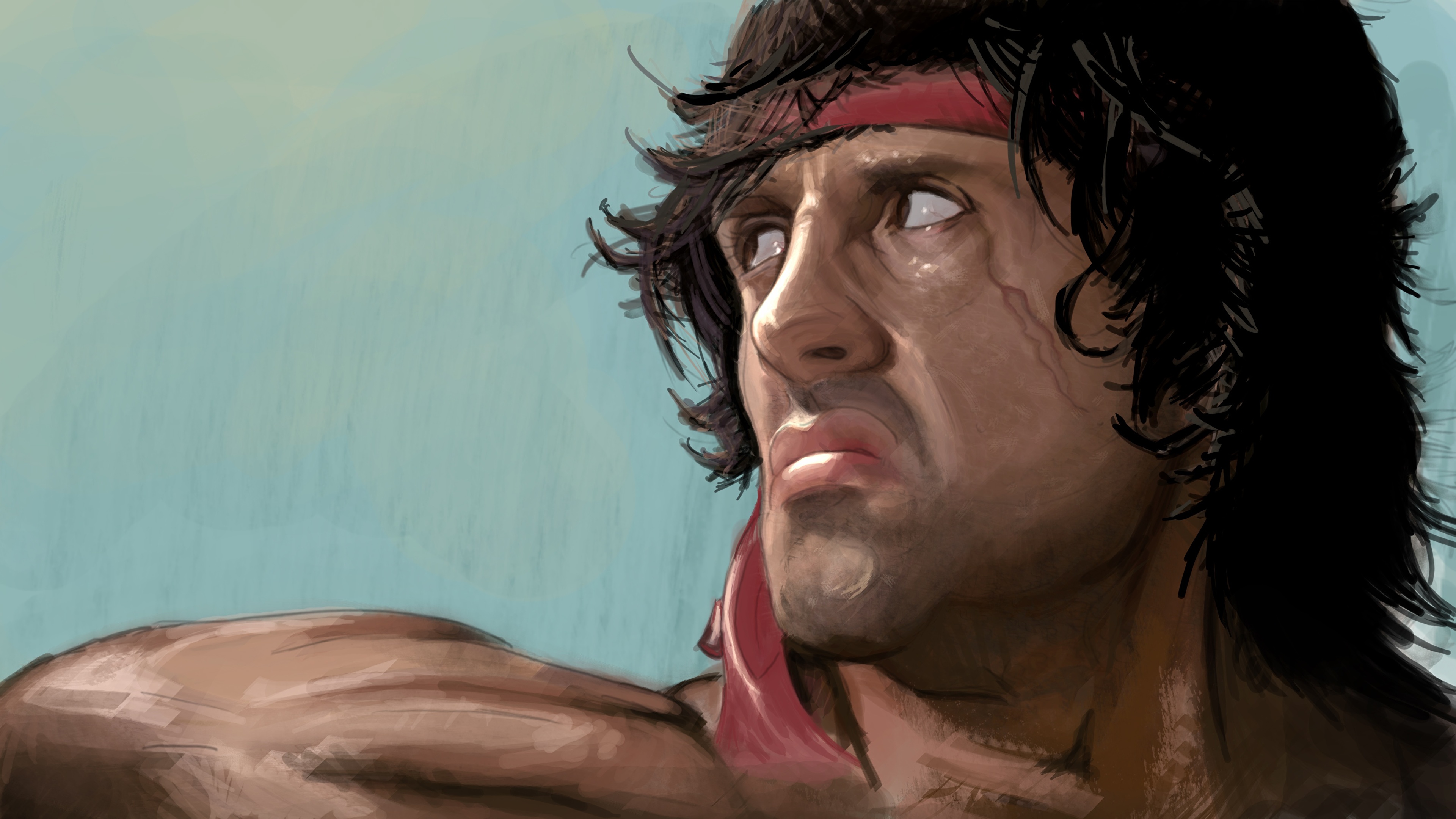 Images Sylvester Stallone dissatisfied Rambo Face Movies 3840x2160