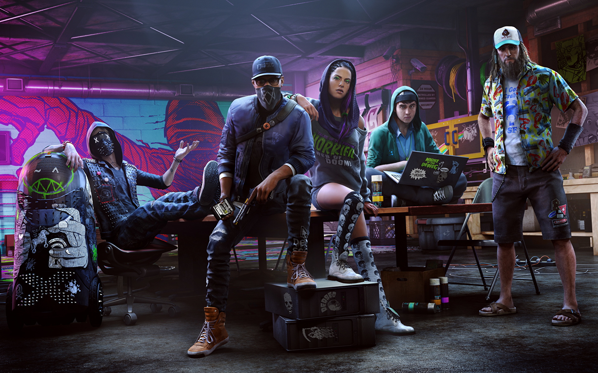 Фото Watch Dogs 2 мужчина Marcus Holloway компьютерная 1920x1200