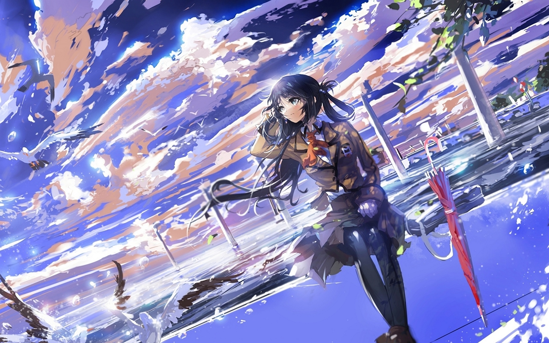 Фотография Nagi no Asukara, Shiodome Miuna Аниме Небо 1920x1200