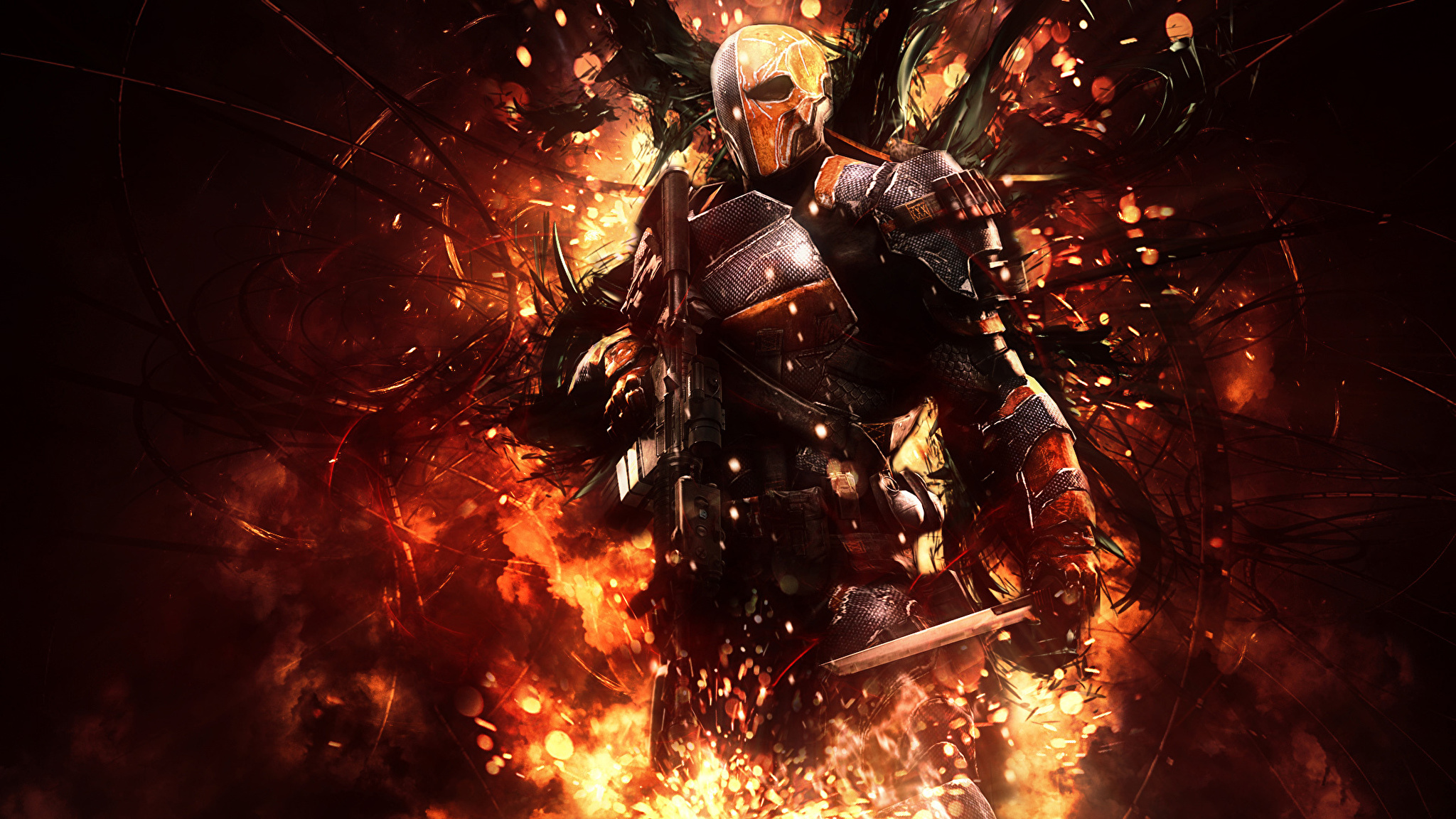 Game wallpaper. Дефстроук. Deathstroke Arkham Origins. Бэтмен Аркхема Дефстроук. Batman Arkham Origins Deathstroke.