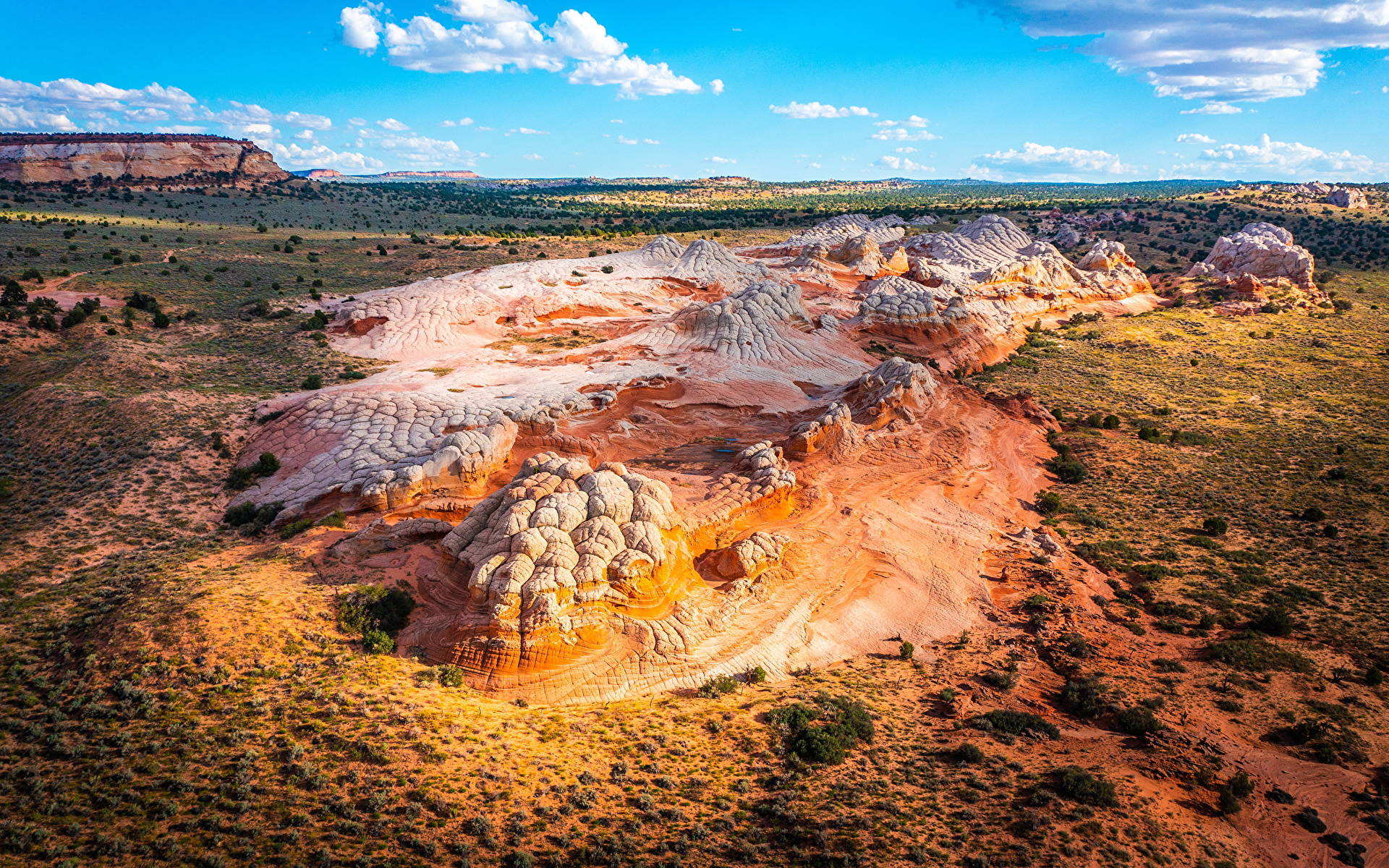 1920x1200，美国，White Pocket, Arizona，岩，從上面，大自然，