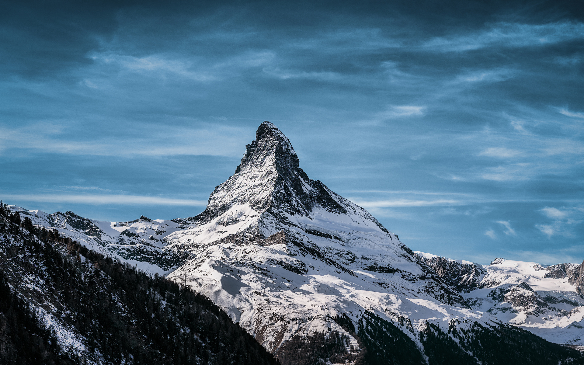 壁紙 19x10 スイス 山 Matterhorn Valais 雪 アルプス山脈 自然 ダウンロード 写真