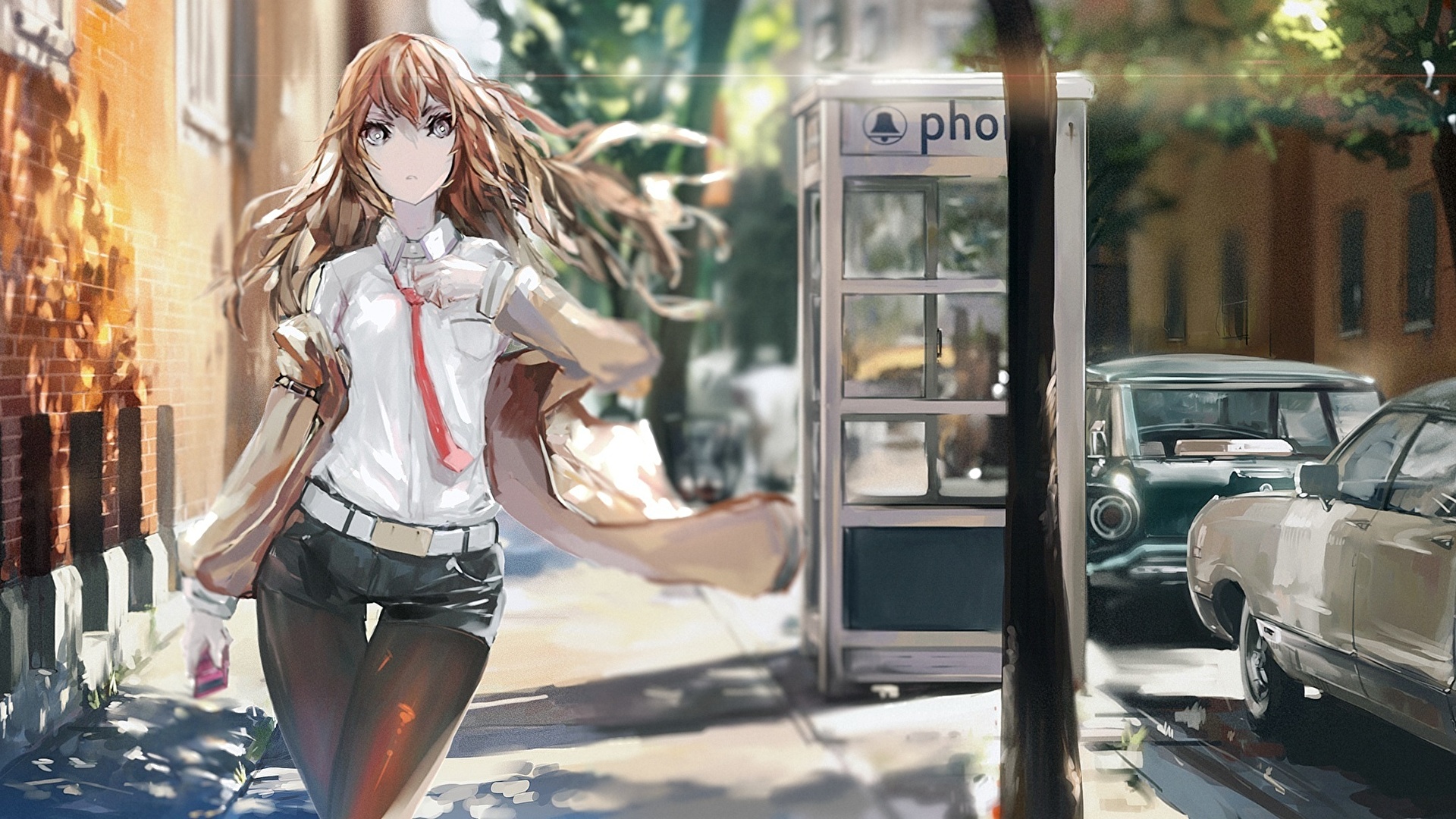 Pictures Steins Gate Anime Female Staring 19x1080