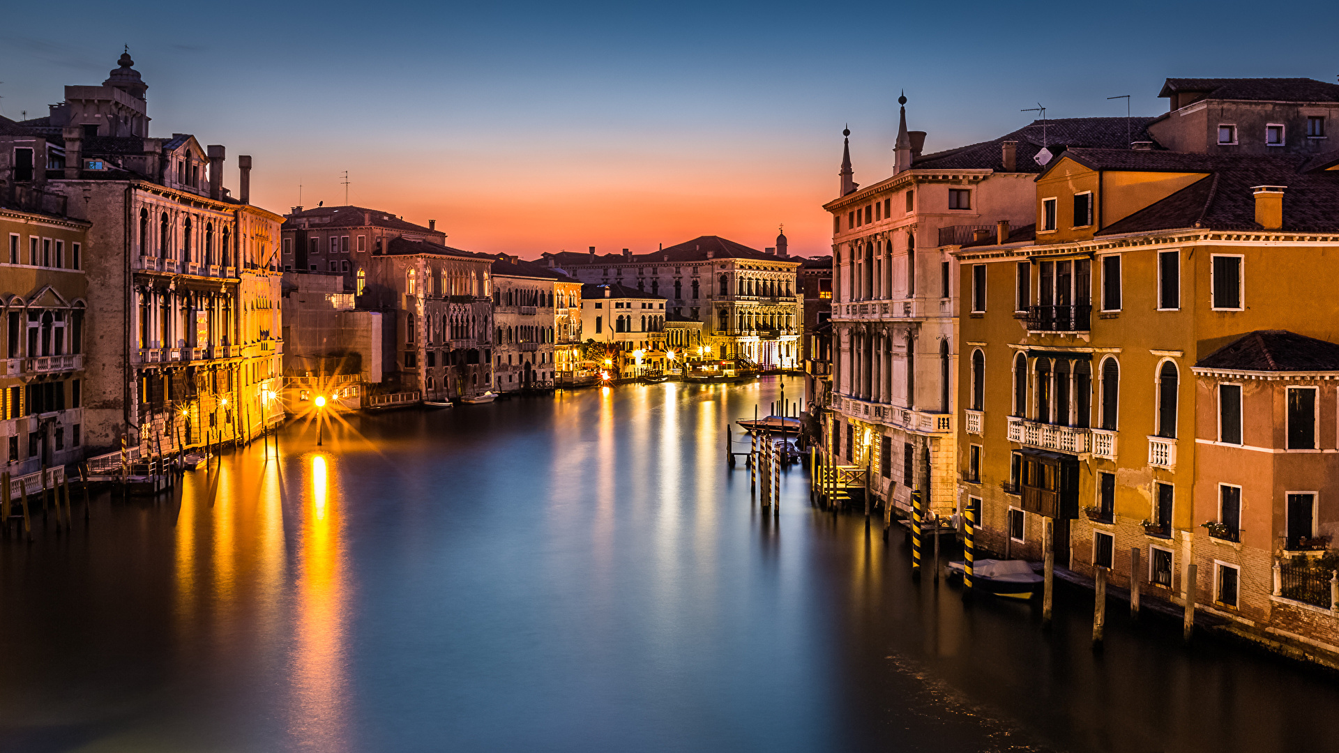 壁紙 19x1080 イタリア 住宅 Venezia Canal Grande ヴェネツィア 運河 都市 ダウンロード 写真