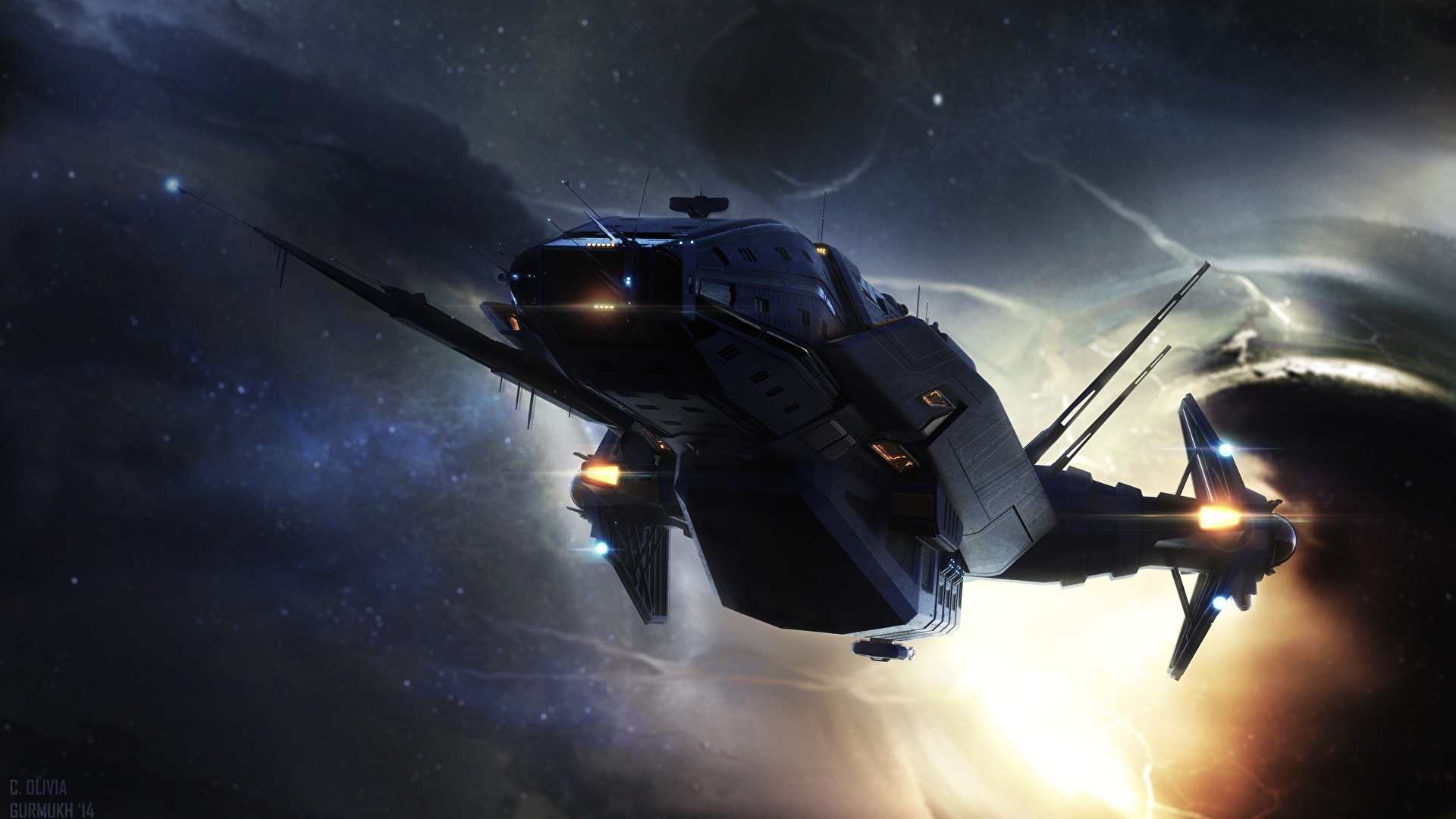 Download wallpaper Star Citizen, space ship, Carrack, section games in  resolution 2560x1440