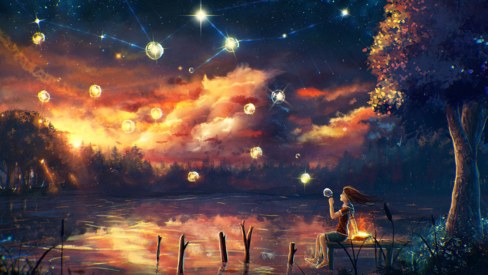 Desktop Wallpapers Little Girls Girls Nature Fantasy Sky 19x1080