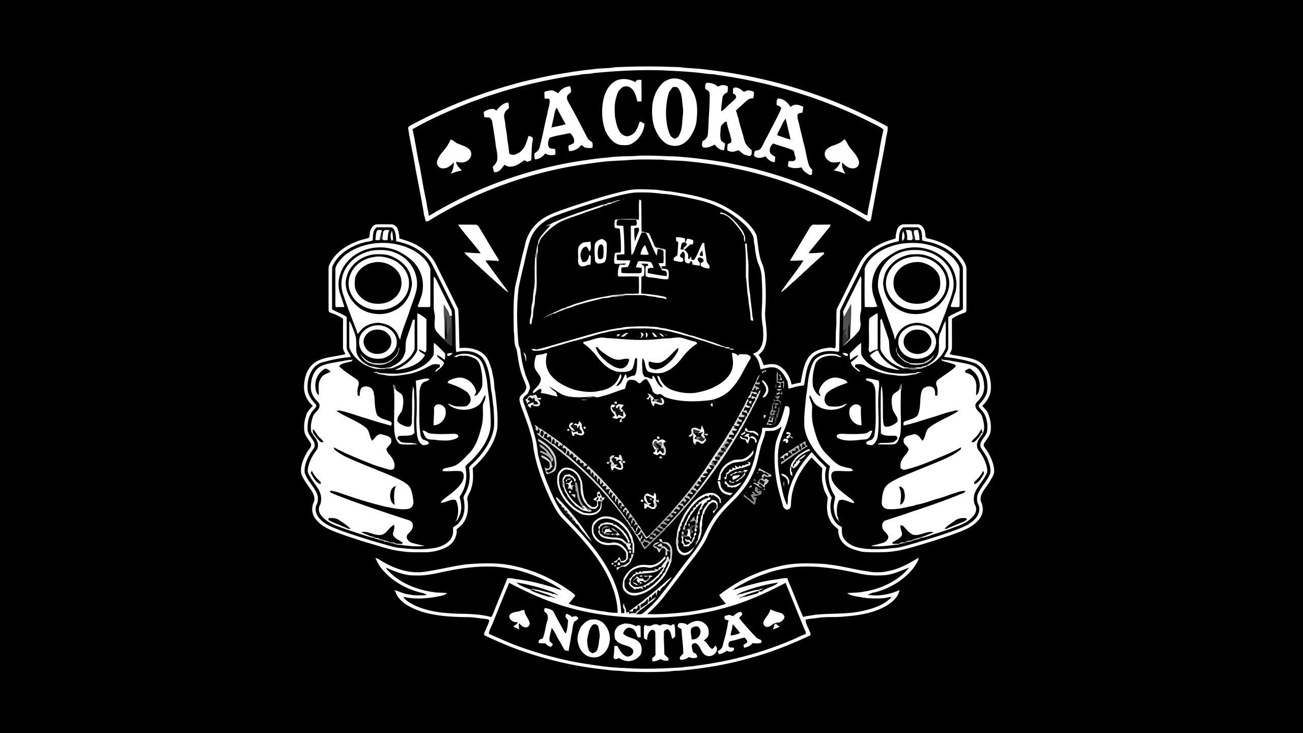 壁紙 2560x1440 ピストル ロゴエンブレム La Coka Nostra Hip Hop 音楽 ダウンロード 写真