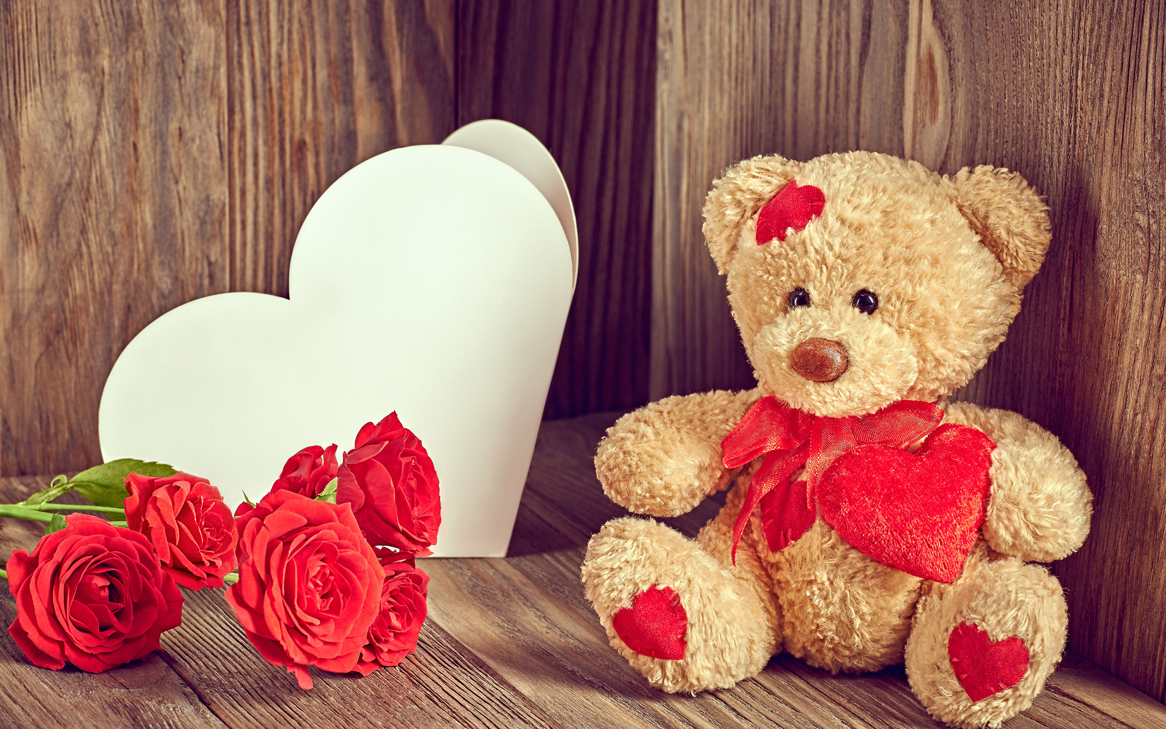 Cadeaux Mignons D'ours De Nounours Et Roses Rouges Sur Un Concept Rose De  Valentine39s De Fond