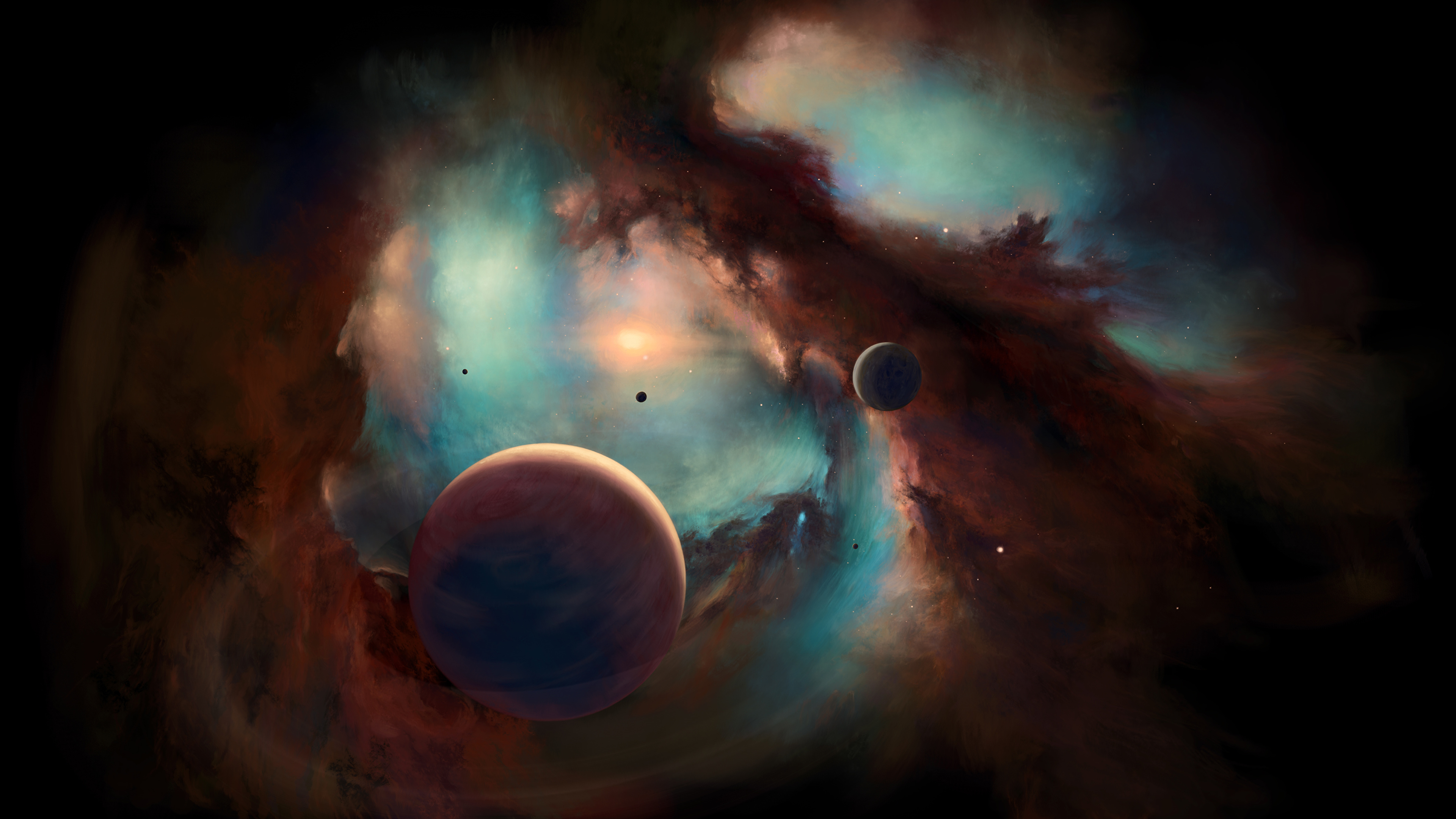 zdjęcia Planety mgławica Przestrzeń kosmiczna 3840x2160 planeta Mgławice w kosmosie