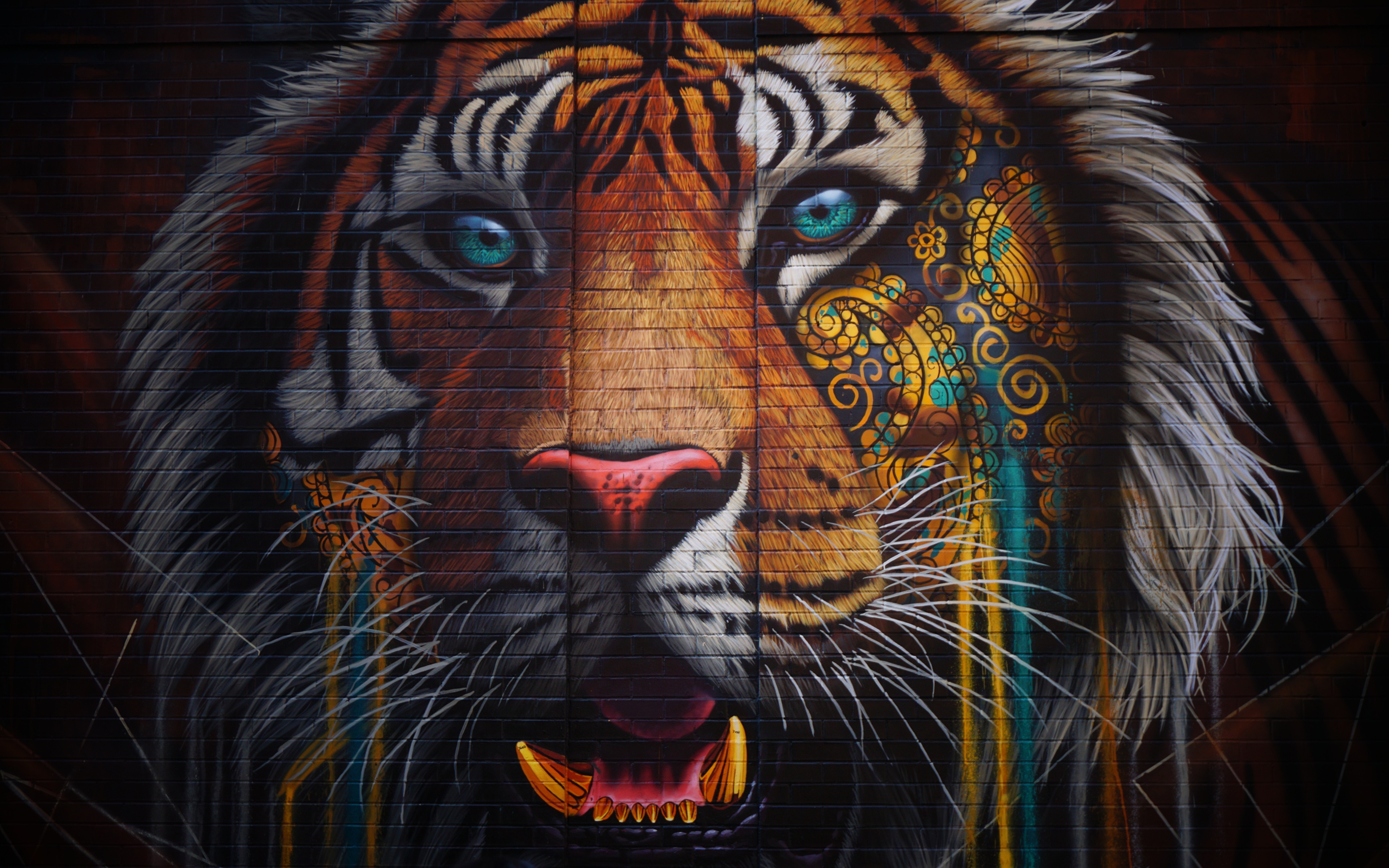 Papeis de parede Tigre Fauve Ver Focinho 3D Gráfica Animalia baixar imagens