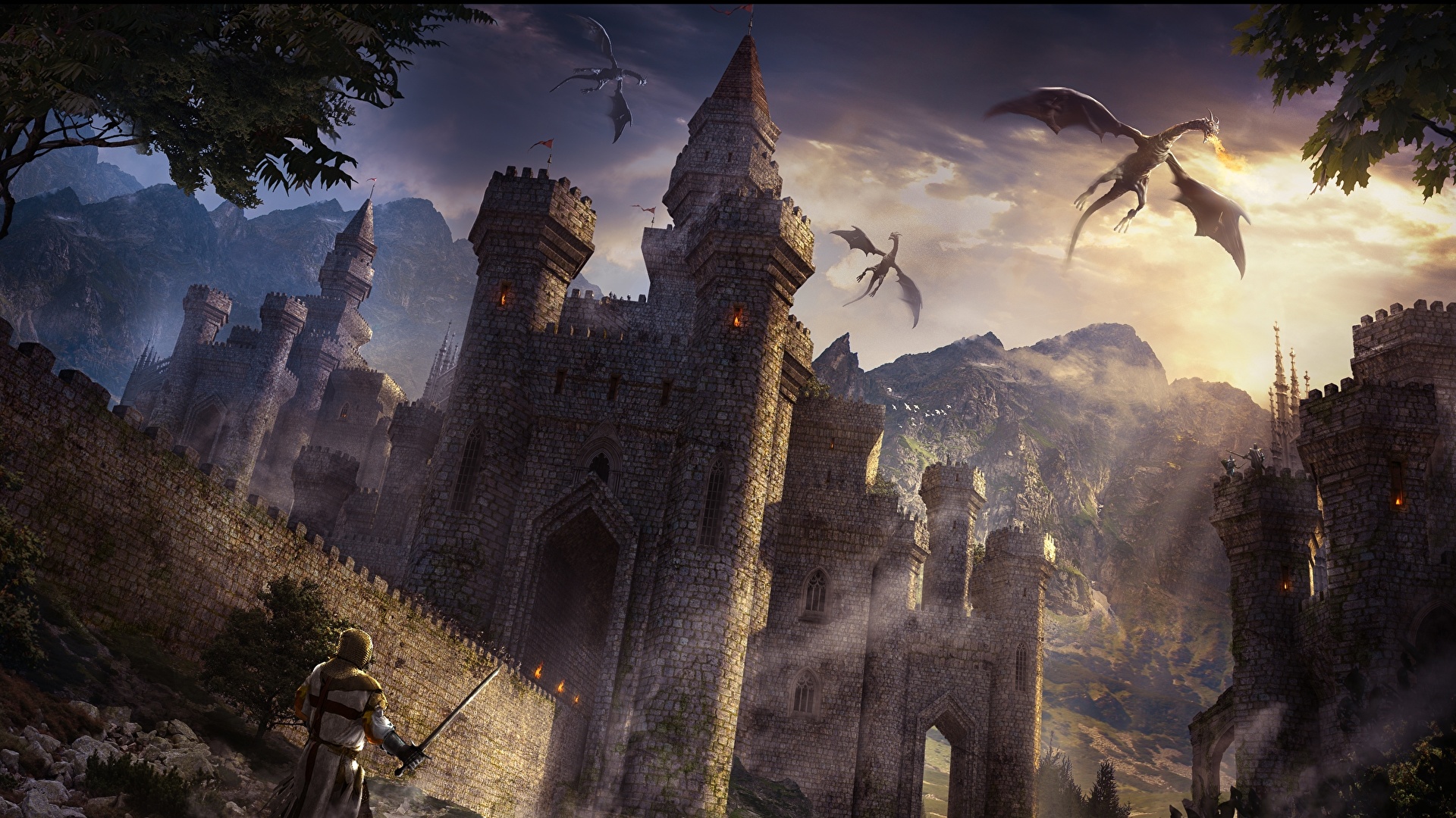 Free Desktop Wallpapers Dragons Castle