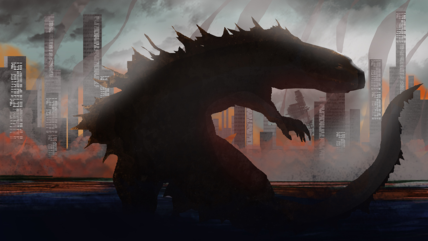 Фотографии Монстры Godzilla Фильмы 1366x768