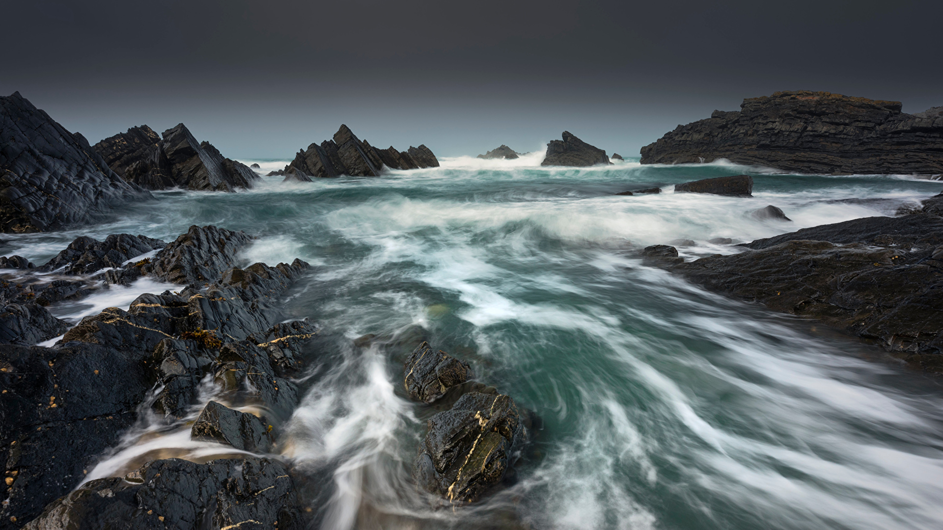 Photos England Devon Crag Nature Coast 1920x1080