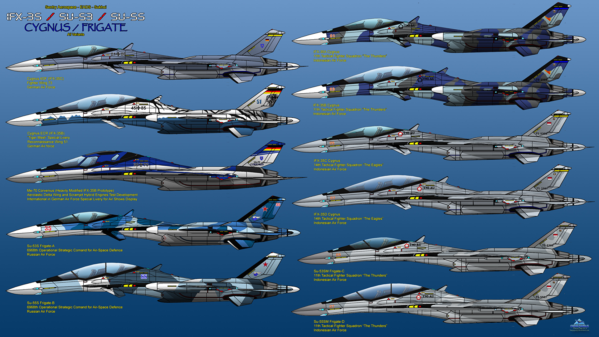 壁紙 1920x1080 飛行機 戦闘機 描かれた壁紙 Ifx Project Ifx 35 Cygnus Su 53 Su 55 航空 ダウンロード 写真