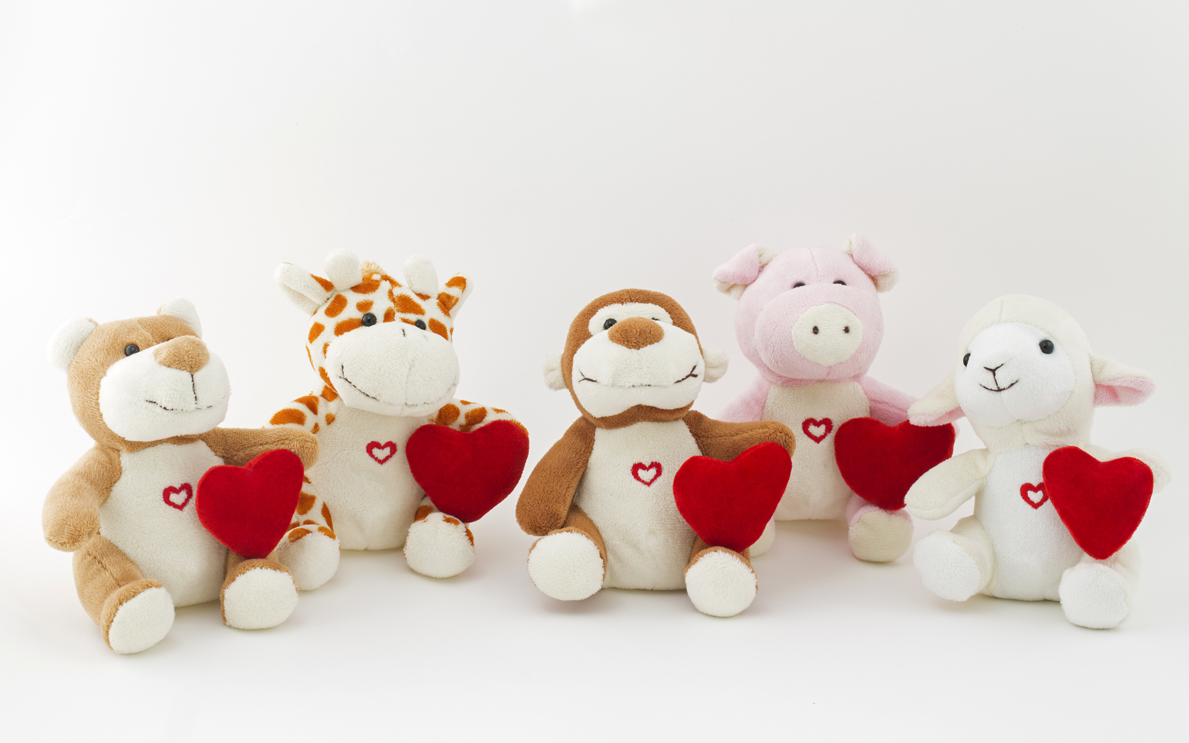 Фотографии День всех влюблённых сердца Плюшевый мишка Игрушки 3840x2400 День святого Валентина серце Сердце сердечко Мишки игрушка