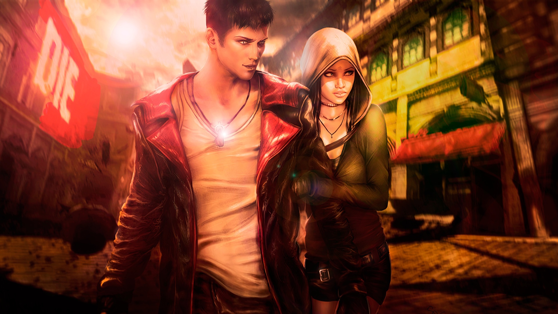 Фотография Данте Devil May Cry Мужчины 3D Графика молодые 1920x1080