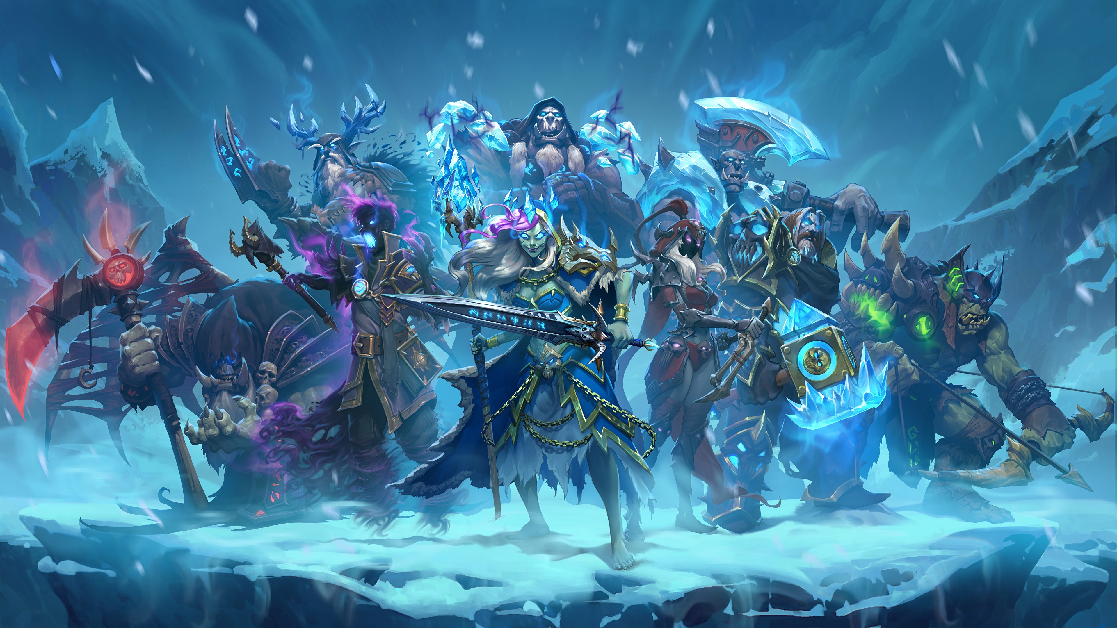 壁紙 3840x2160 ウォリアーズ Hearthstone Heroes Of Warcraft Knights Of The Frozen Throne 剣 ゲーム ファンタジー ダウンロード 写真