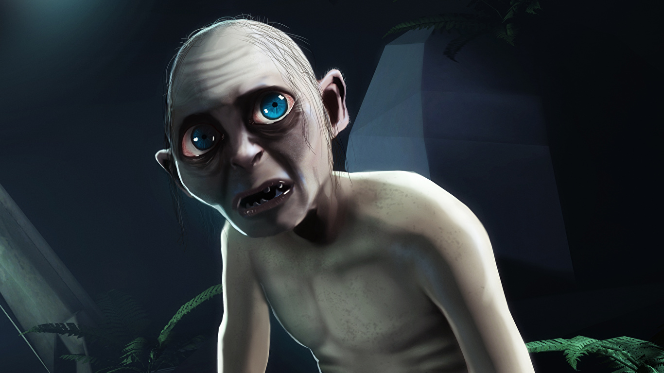 Картинки Властелин колец Gollum Фантастика Фильмы Взгляд 1366x768