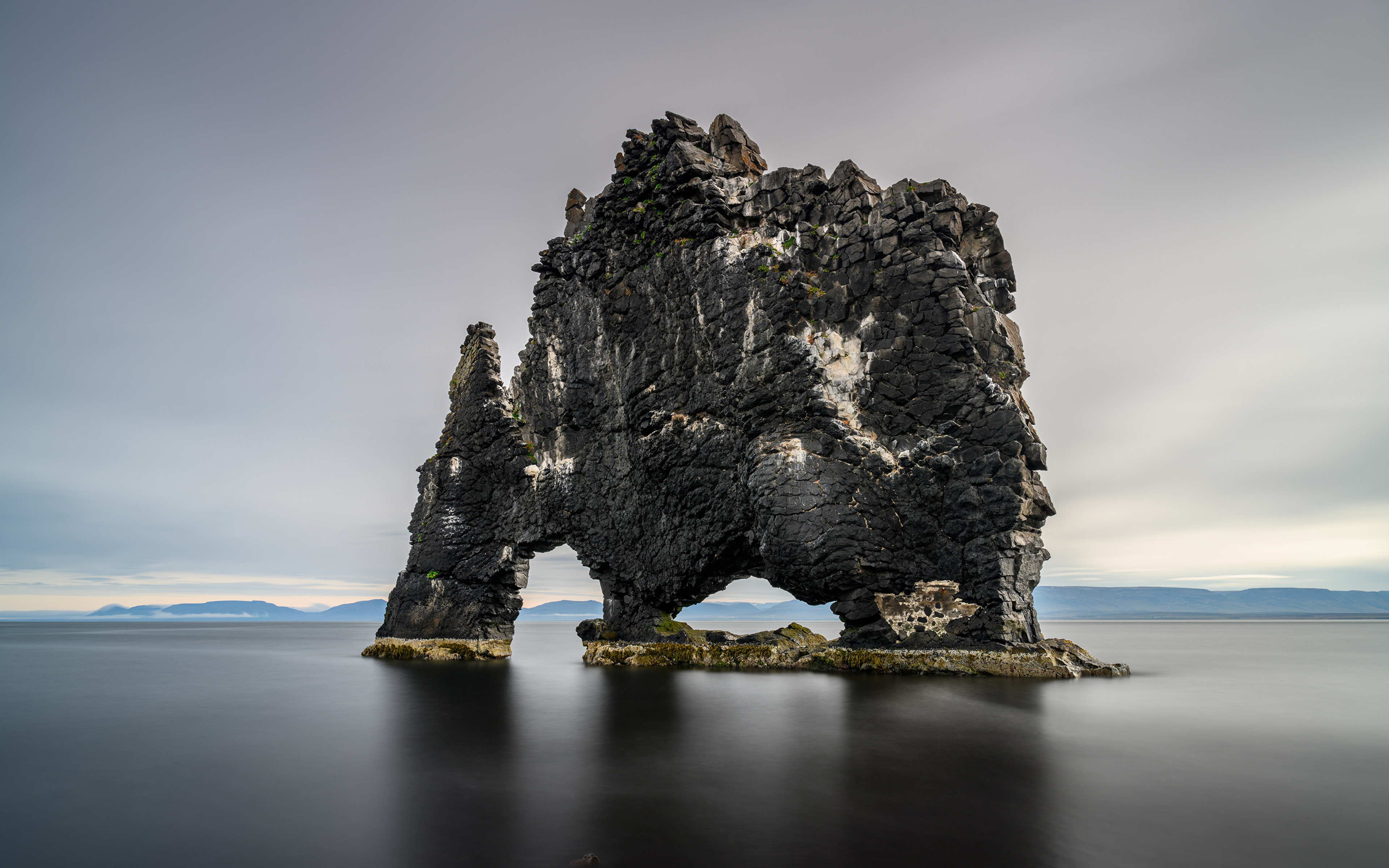 壁紙 3840x2400 アイスランド 海 岩 自然 ダウンロード 写真