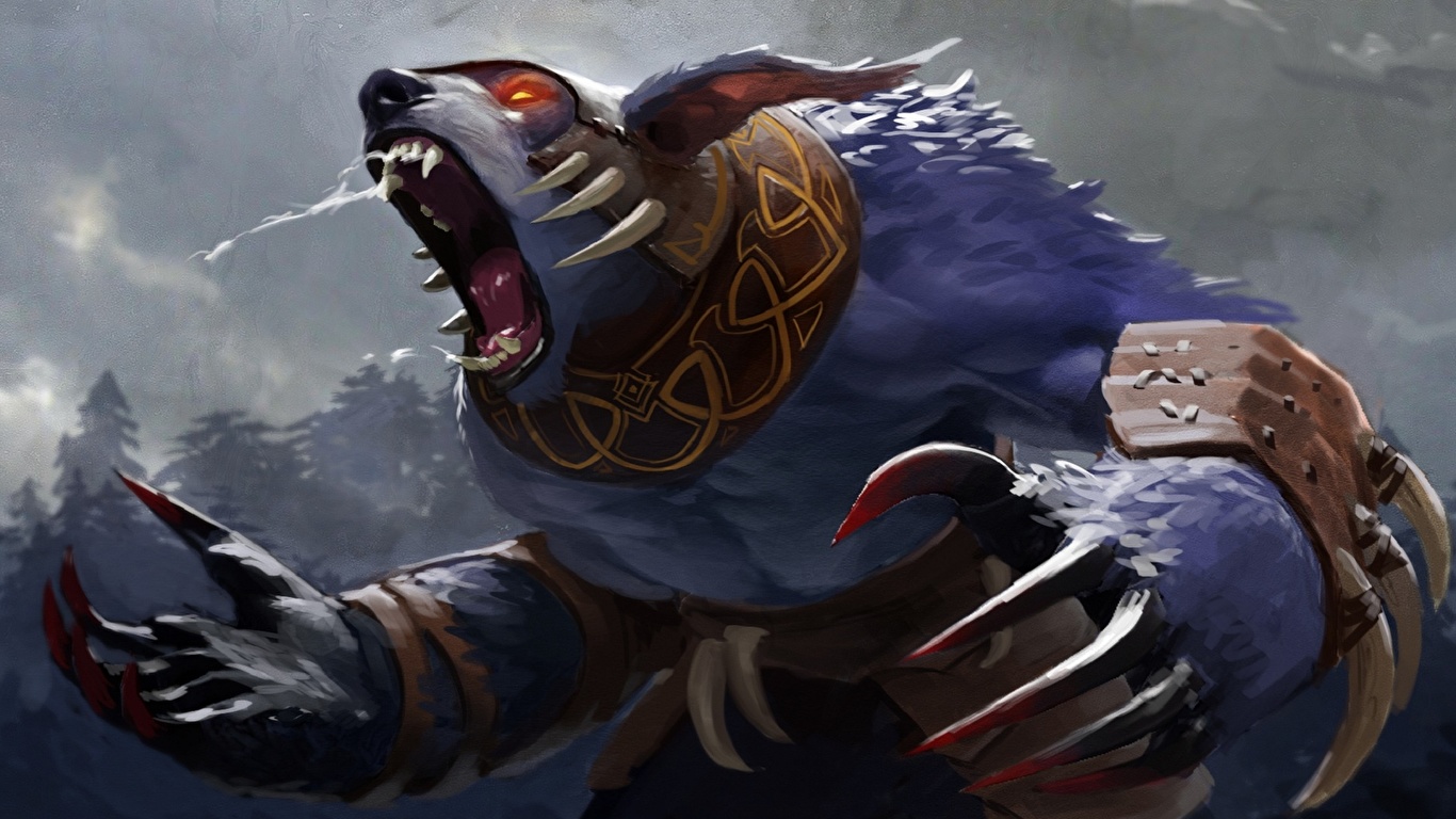 Image DOTA 2 Ursa Warrior Bears Monster Fantasy Games 1366x768