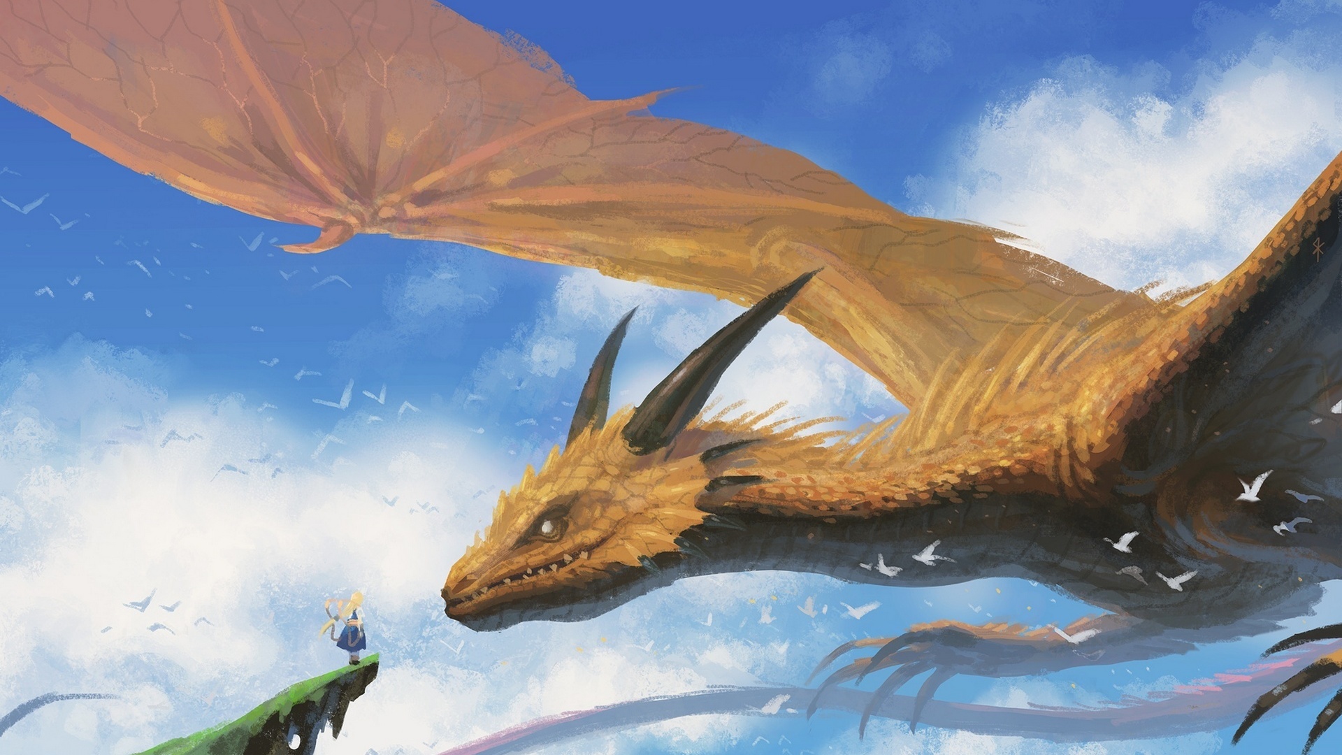 Drachen Anime Hintergrundbild