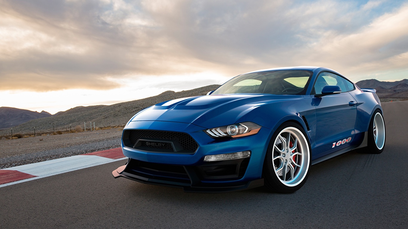 Desktop Wallpapers Ford Shelby 1000 2018 Mustang Blue Cars 1366x768