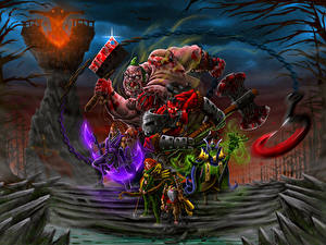 Papel de Parede Desktop DOTA 2 Pudge Axe Rubick Gyrocopter DOTA 2 Anti Mage / Magina Aurel Vlaicu Grand Magus Lyralei Windranger Mogul Khan videojogo Fantasia