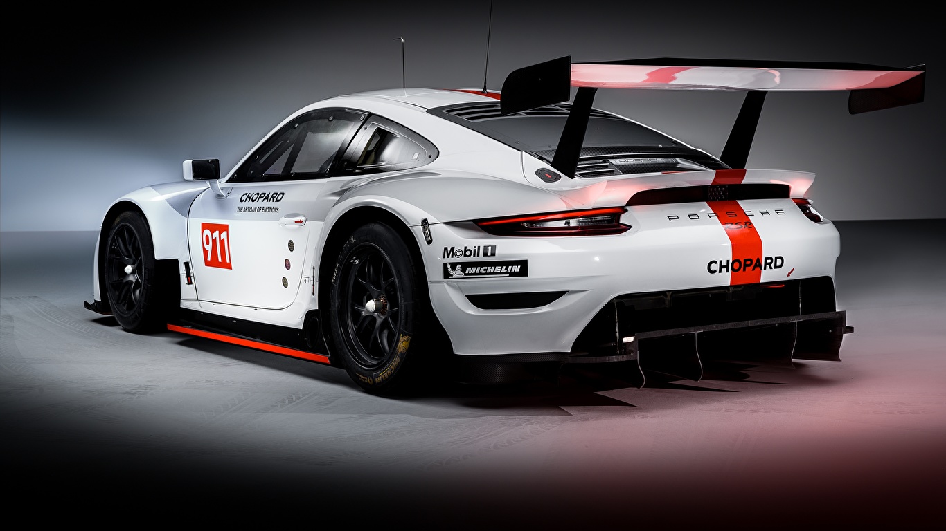 Images Tuning Porsche 911 Rsr 2019 White Cars Back View 1366x768