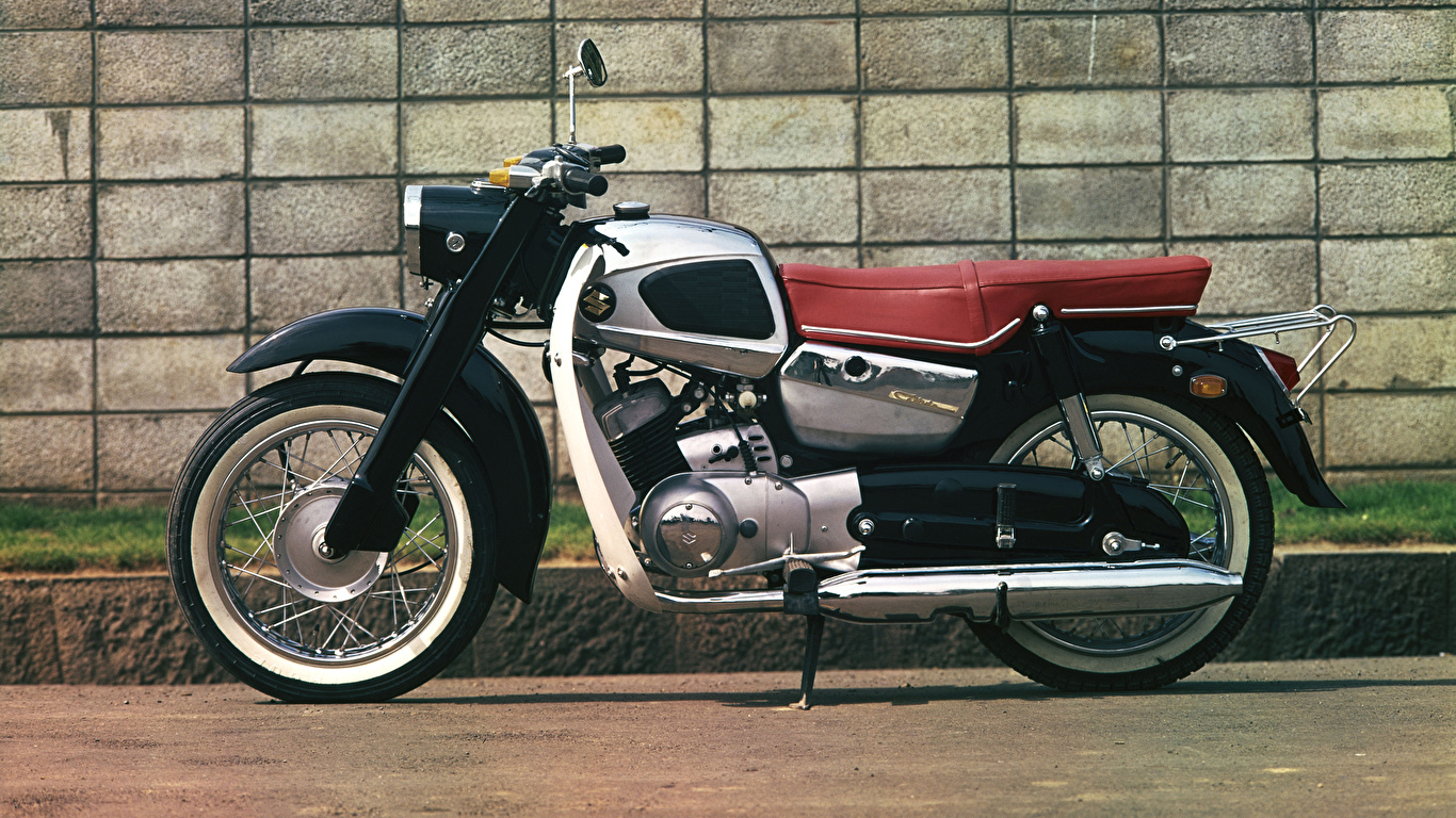 壁紙 1366x768 スズキバイク レトロ 1960 Colleda 250ta 側面図 オートバイ ダウンロード 写真