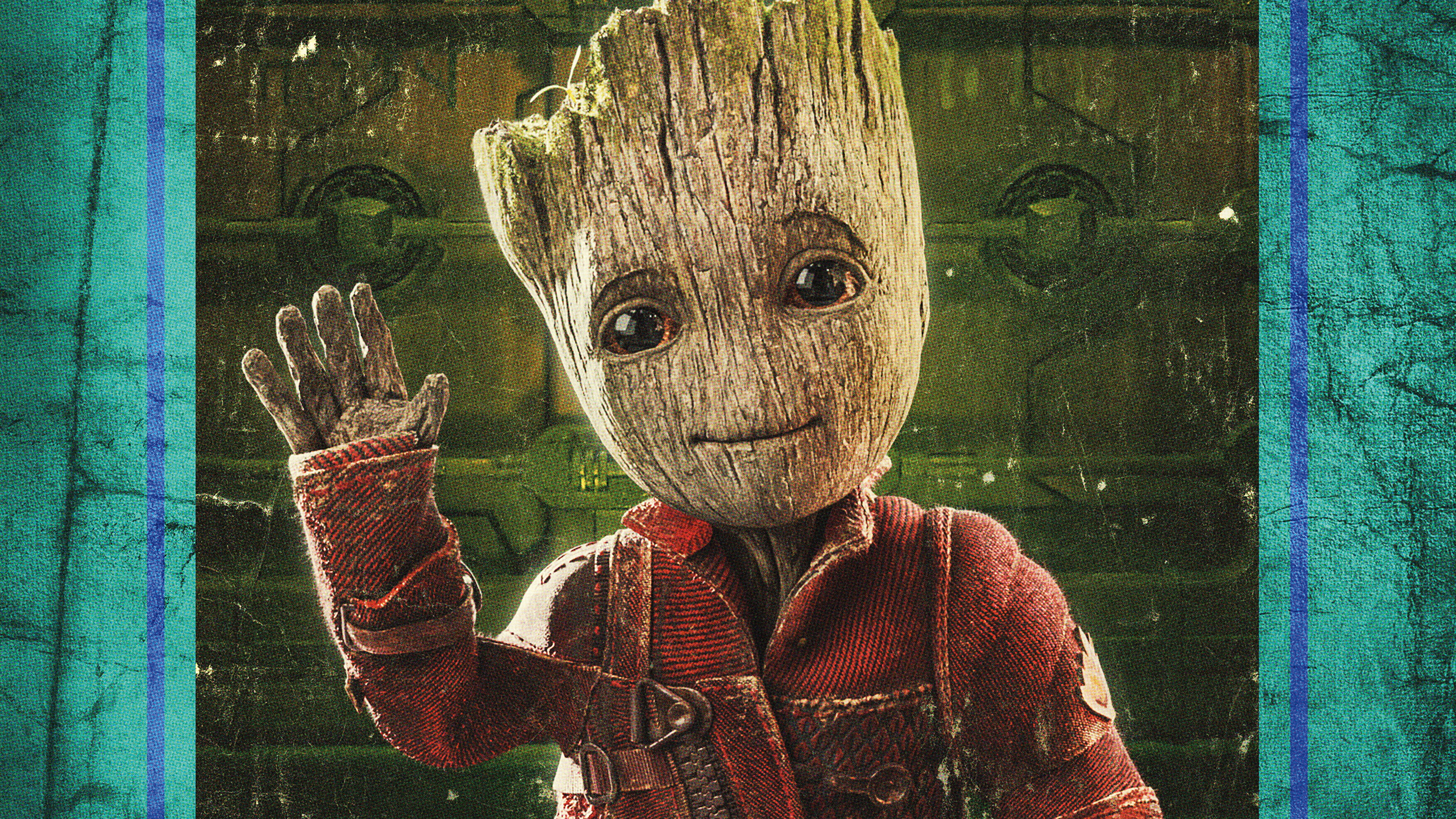 Картинка Стражи Галактики. Часть 2 Инопланетяне Baby Groot 3840x2160