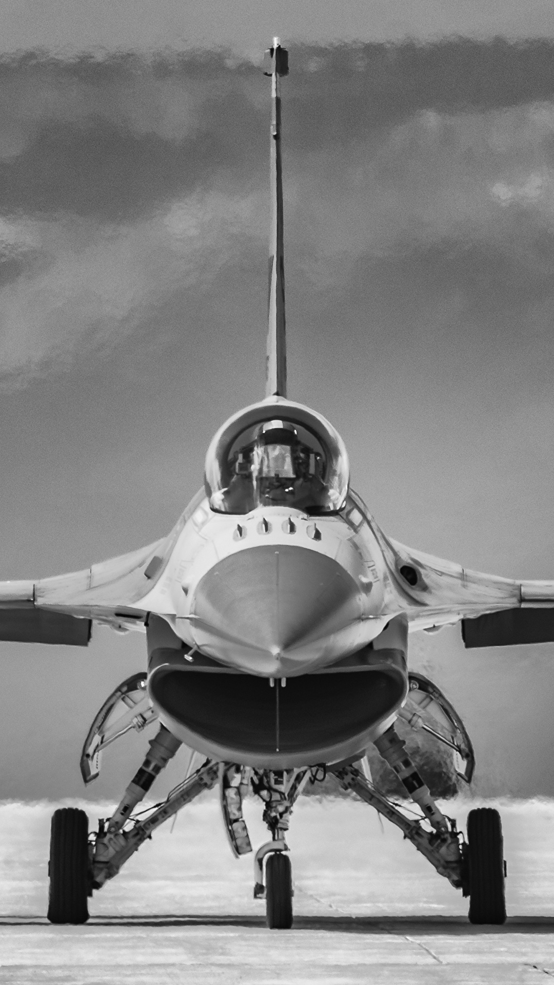 壁紙 1080x19 飛行機 戦闘機 F 16 ファイティング ファルコン 正面図 白黒 航空 ダウンロード 写真