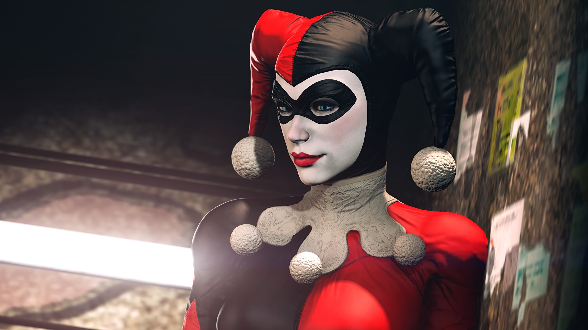 Fondos de Pantalla 1920x1080 Batman Harley Quinn Héroe Latex Juegos Chicas  3D Gráficos descargar imagenes