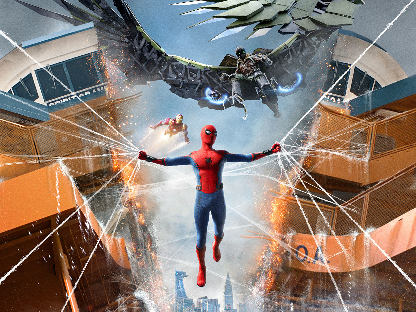 Fondos de Pantalla 1600x1200 Spiderman Héroe Spider-Man: Homecoming  Telaraña Película descargar imagenes