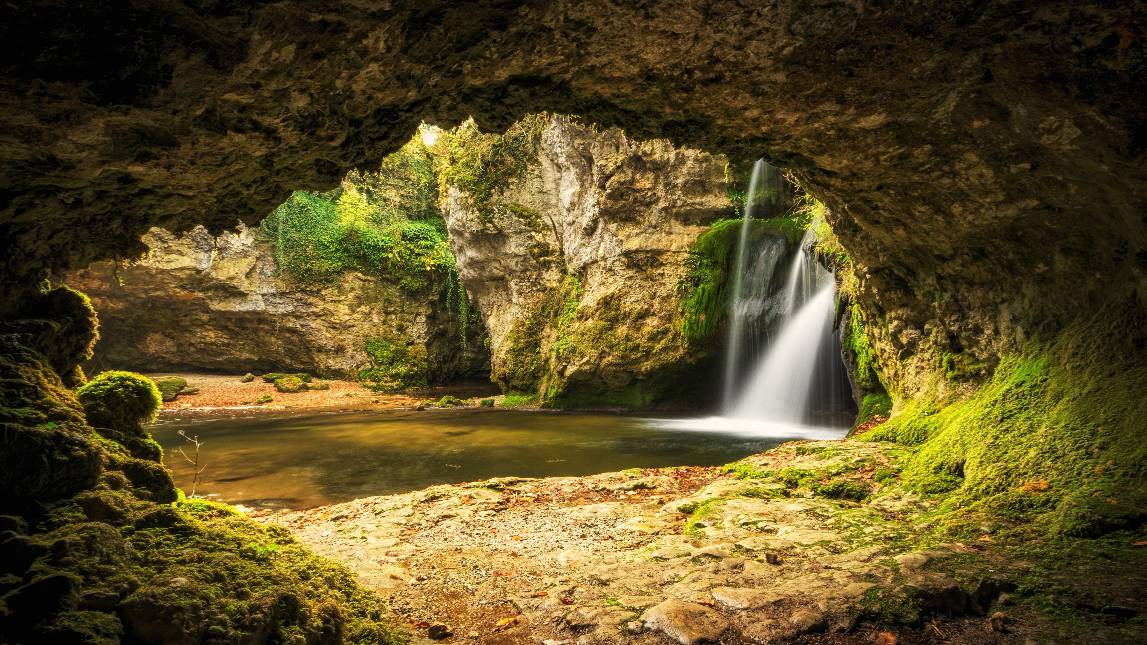 Cueva [bosque de Hermitage] - Página 2 Switzerland_Rivers_Waterfalls_Venoge_Cave_Moss_541760_3840x2160