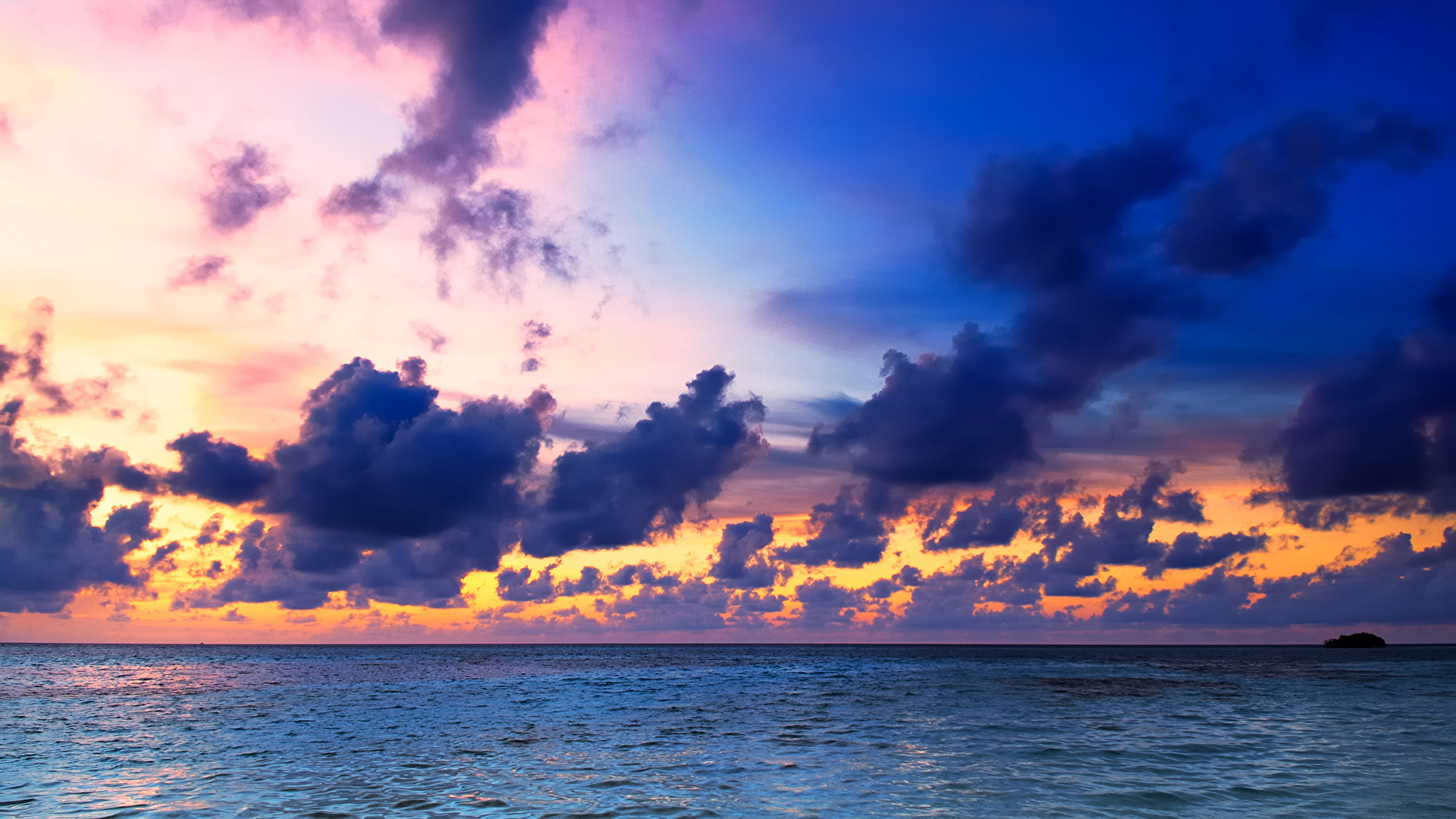 壁紙 19x1080 モルディブ 熱帯 海 朝焼けと日没 空 雲 自然 ダウンロード 写真
